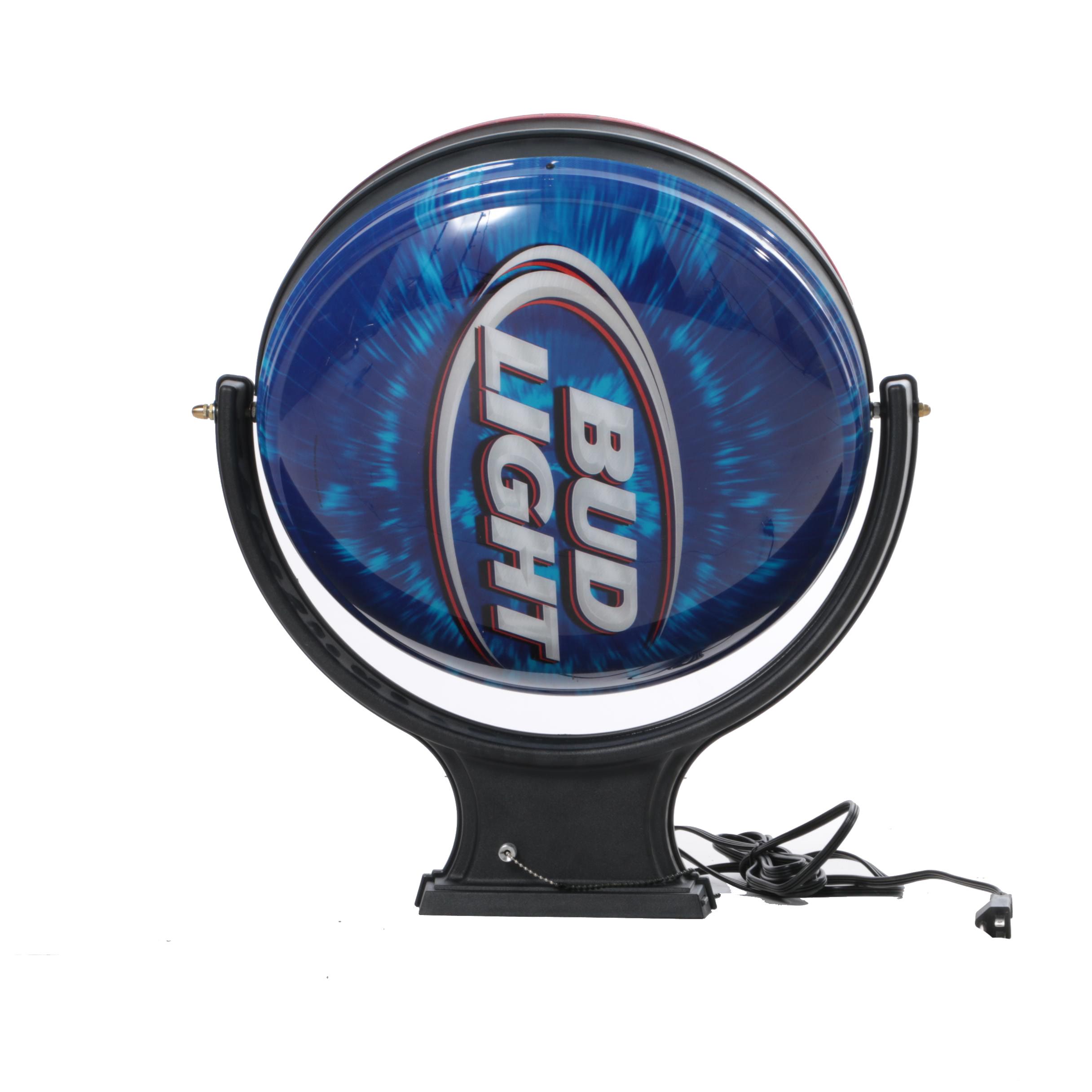 Spinning Budweiser and Bud Wall Lamp