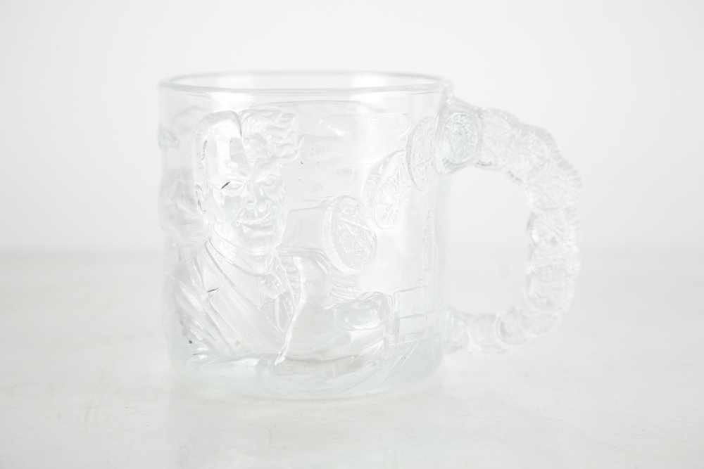 McDonalds Themed Glassware, Including Batman Forever and Flintstones Mugs