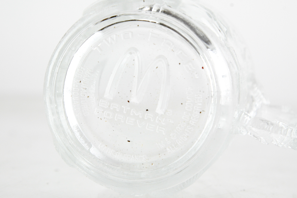 McDonalds Themed Glassware, Including Batman Forever and Flintstones Mugs