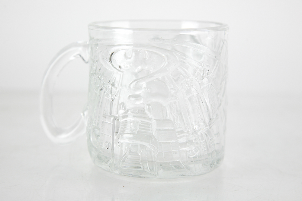 McDonalds Themed Glassware, Including Batman Forever and Flintstones Mugs