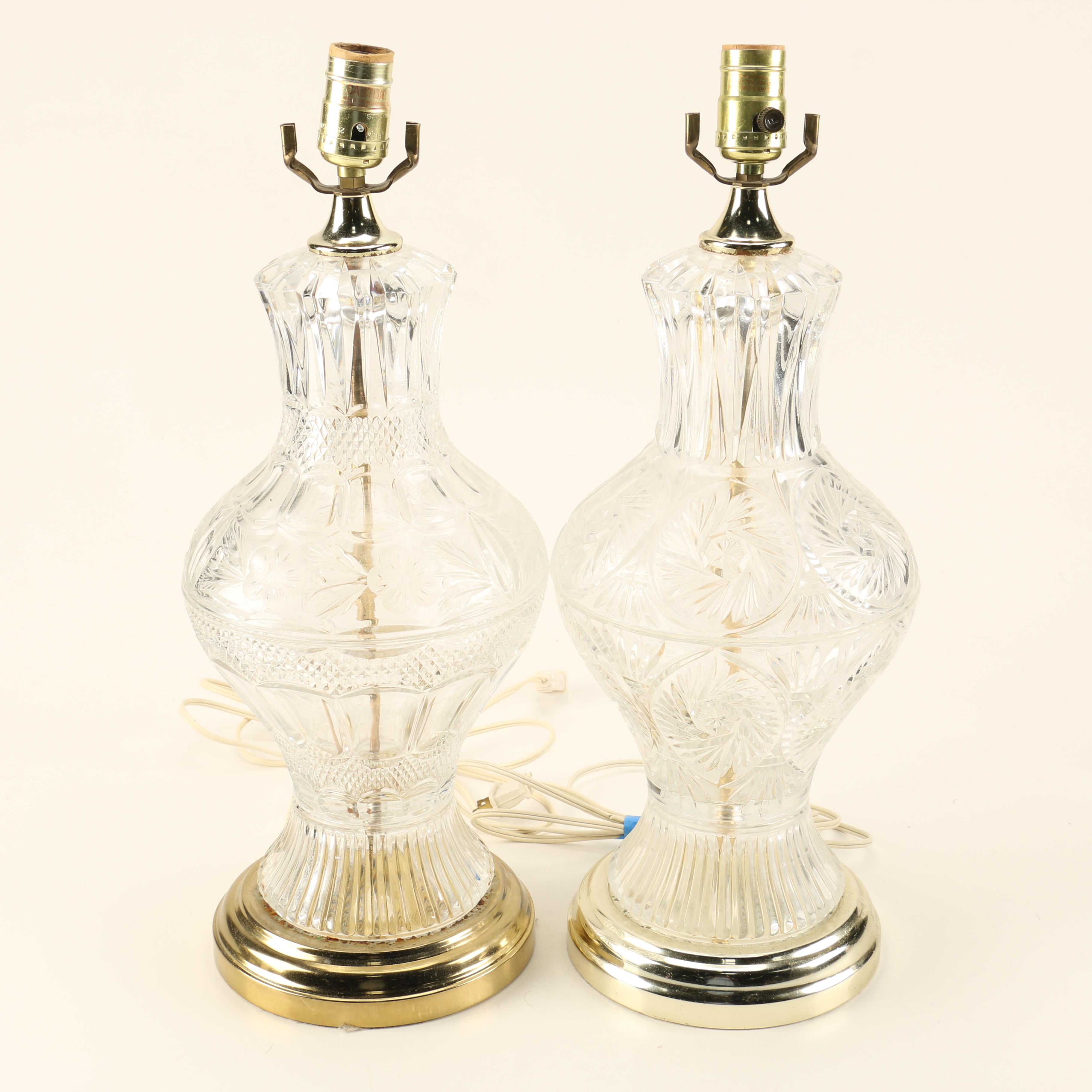 Pair of Crystal Lamps