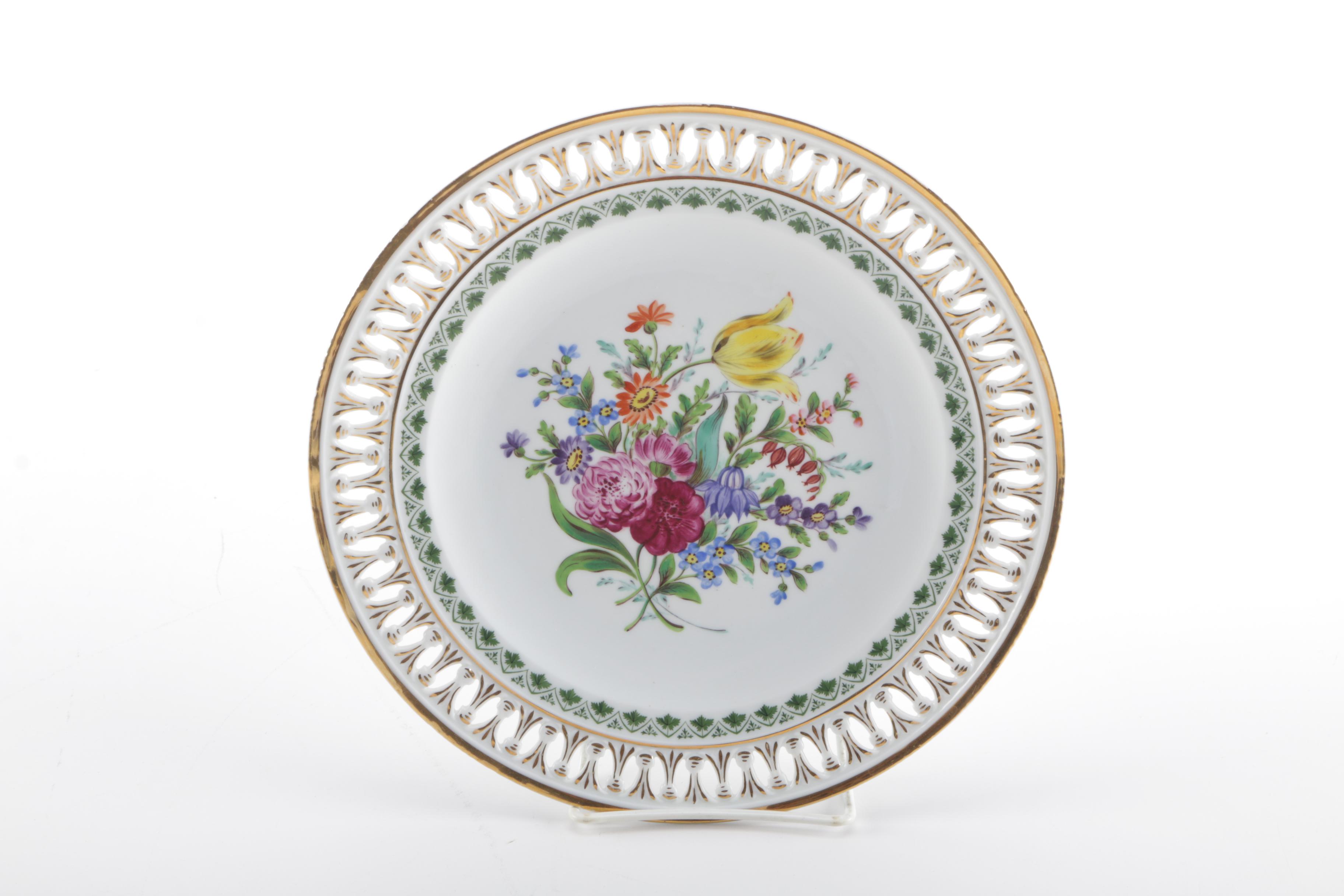 Porcelain Decor Including an Antique Meissen Plate