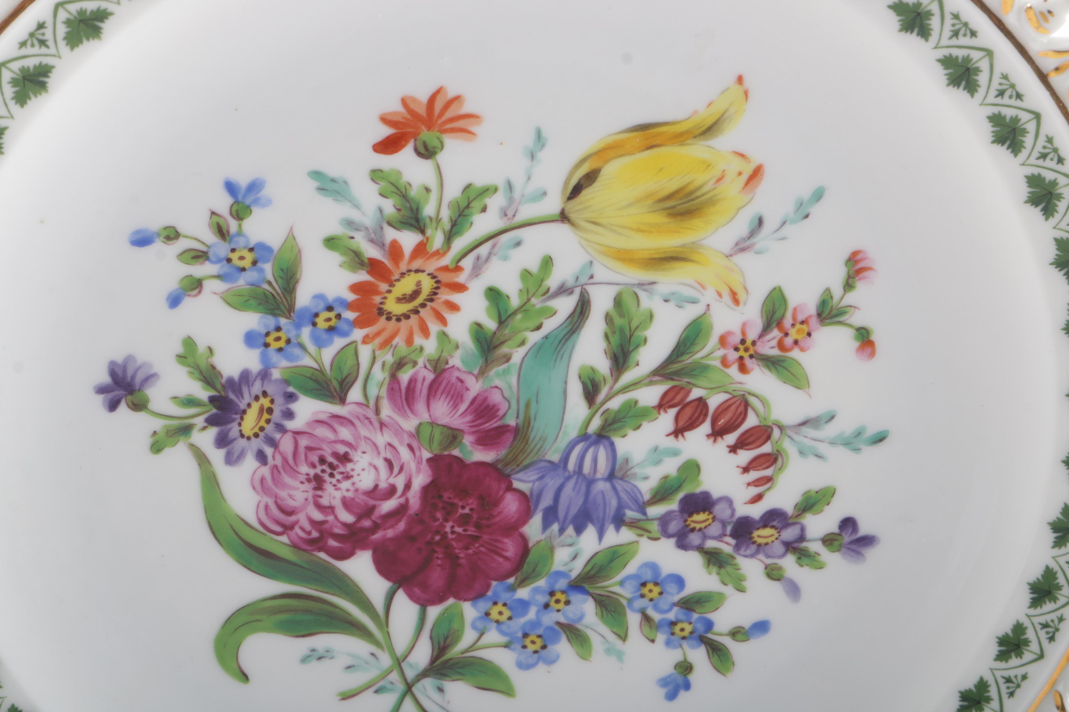 Porcelain Decor Including an Antique Meissen Plate