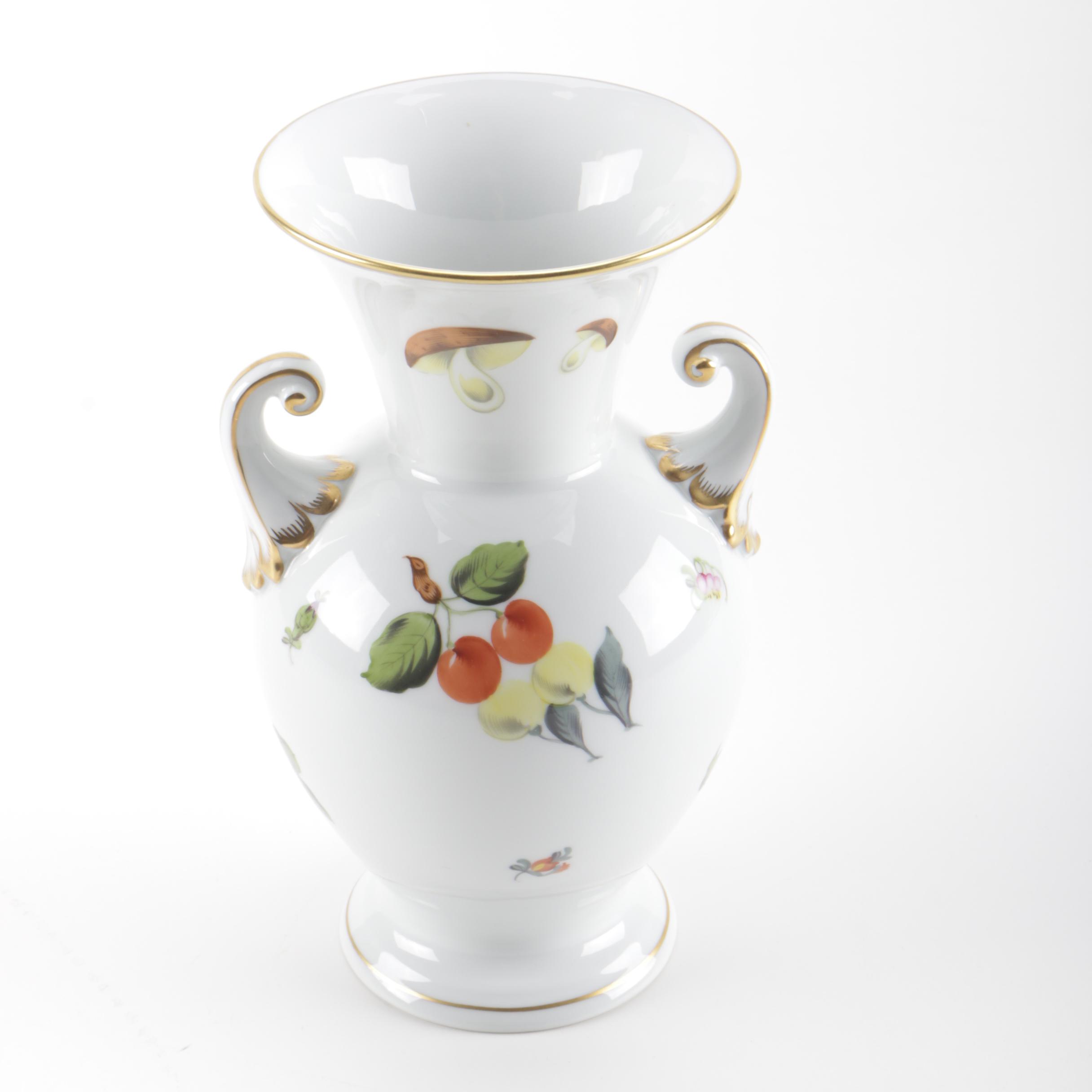 Herend Hungary Hand-Painted Porcelain Vase