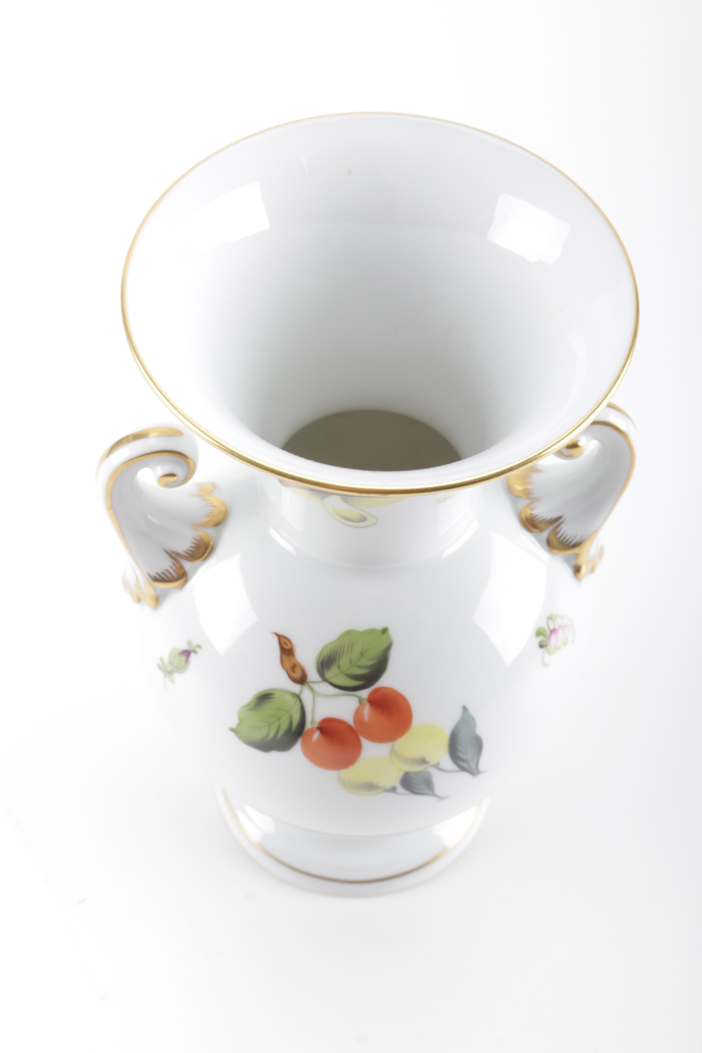 Herend Hungary Hand-Painted Porcelain Vase