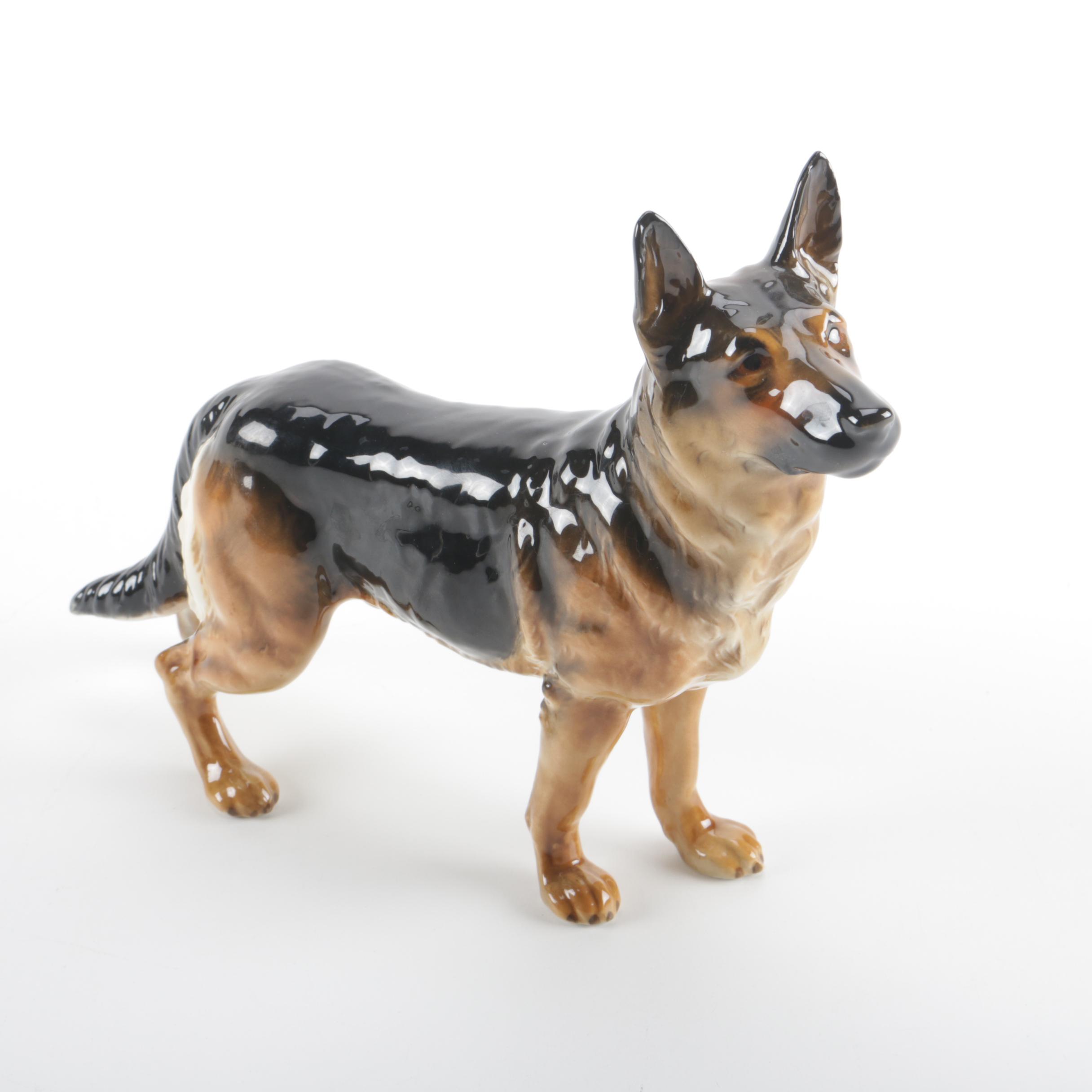 1970s Goebel German Shepard Porcelain Figurine