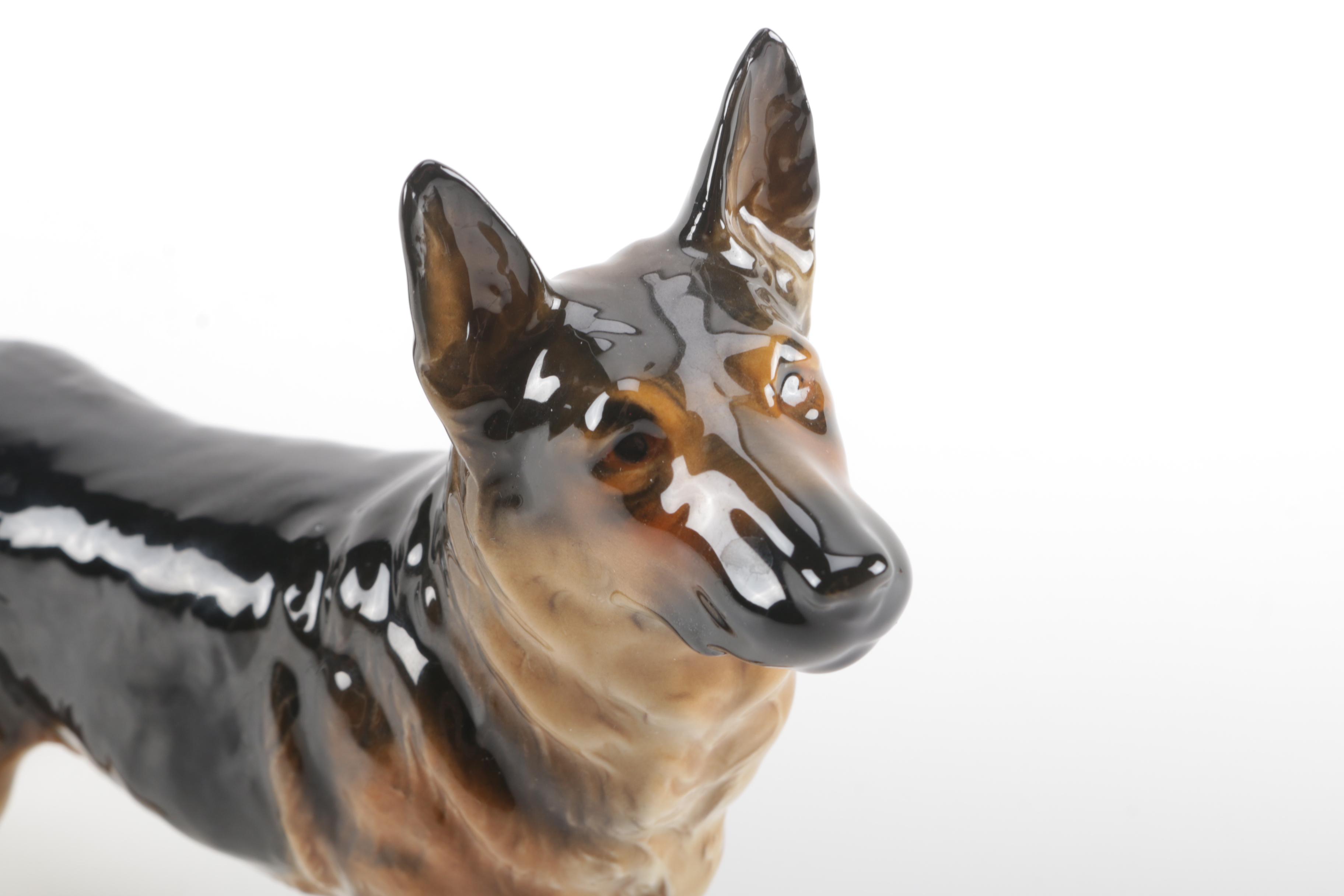 1970s Goebel German Shepard Porcelain Figurine