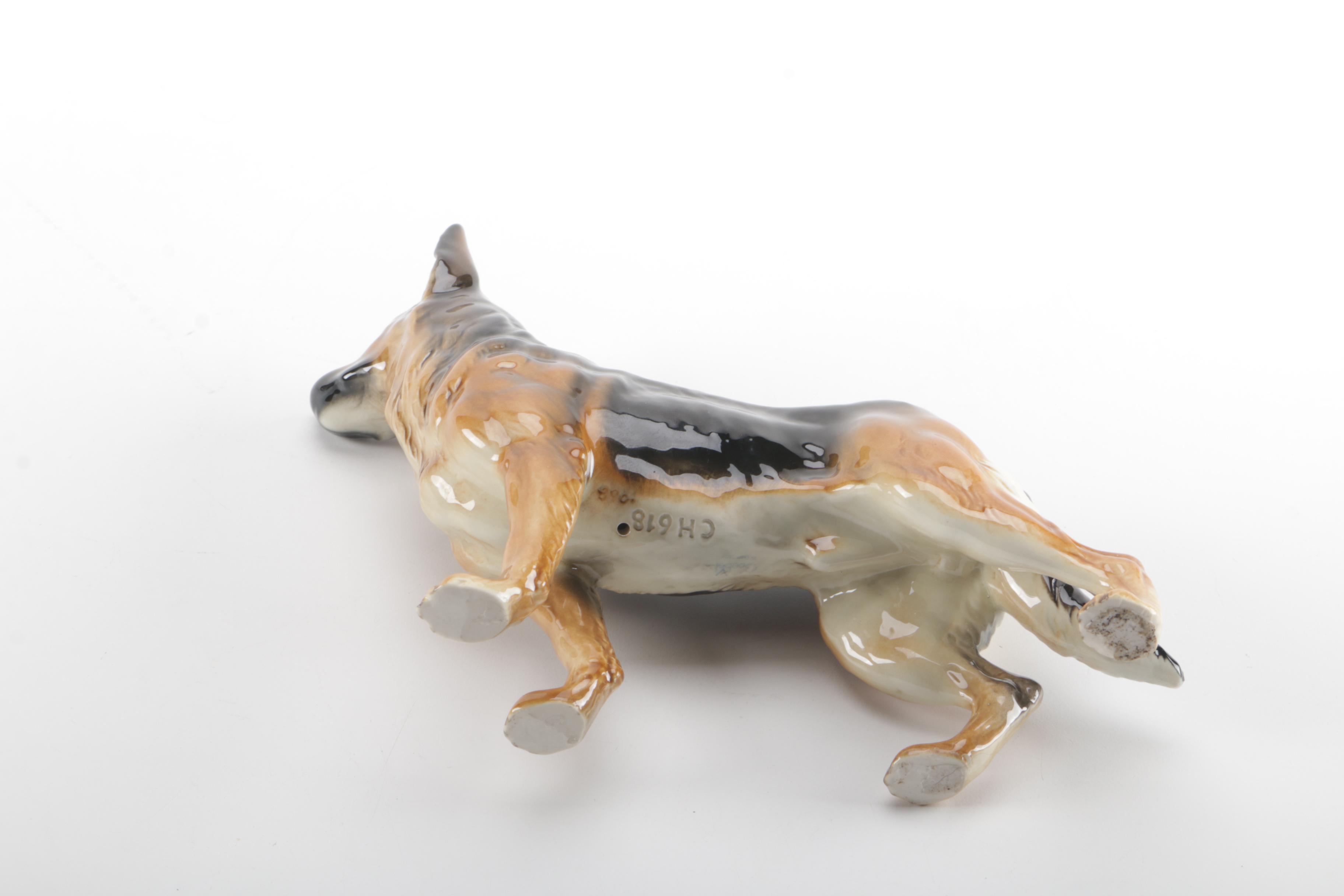 1970s Goebel German Shepard Porcelain Figurine