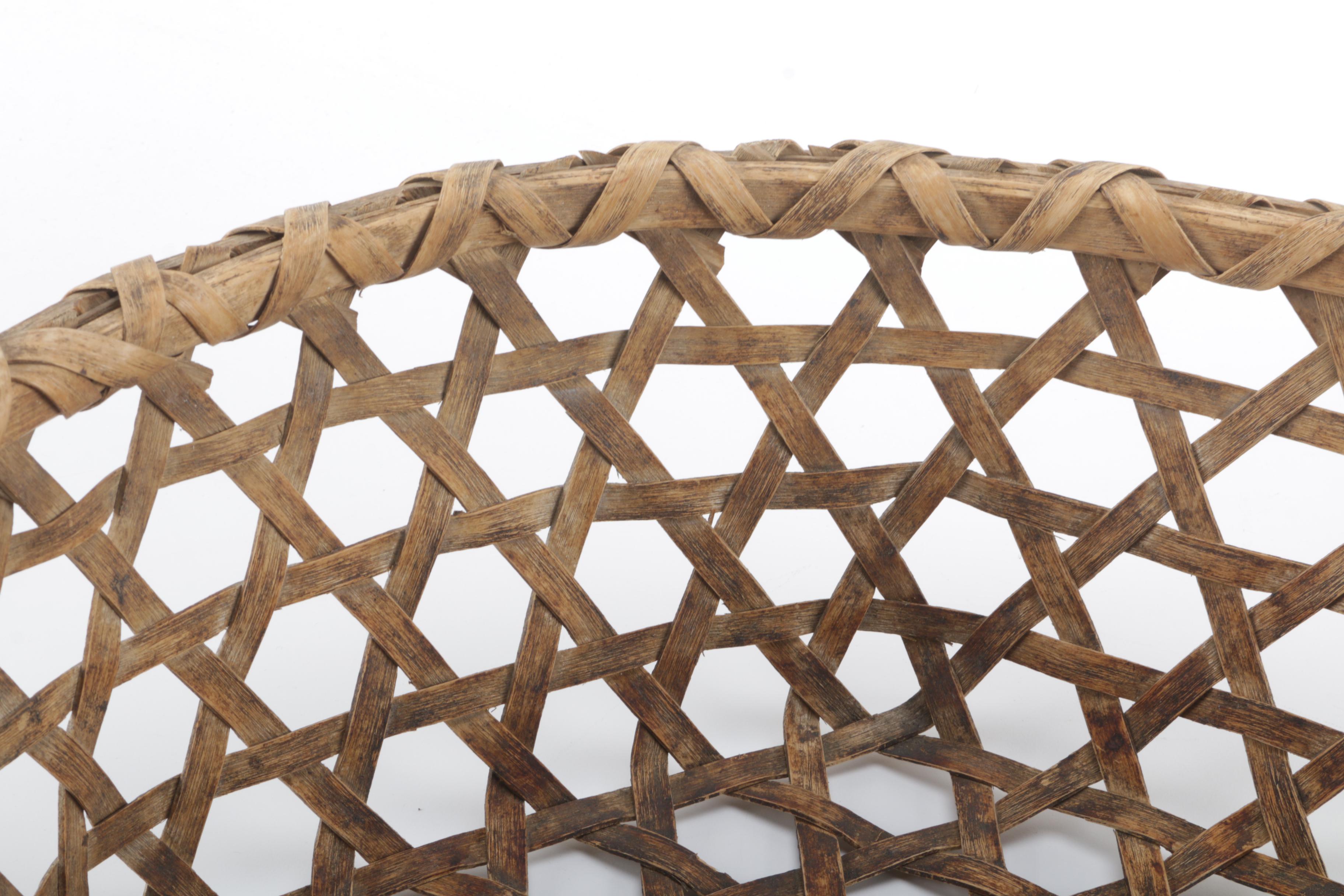 Hand-Woven Brown Wicker Basket