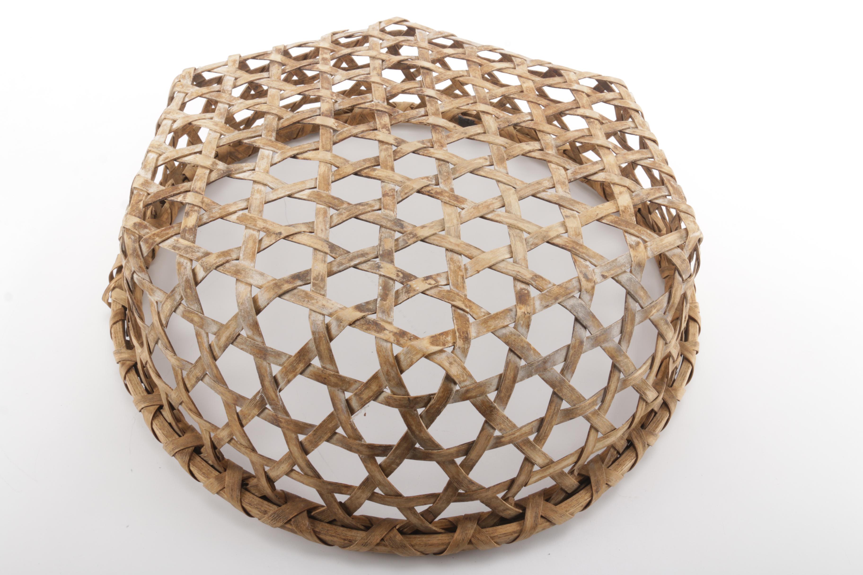 Hand-Woven Brown Wicker Basket