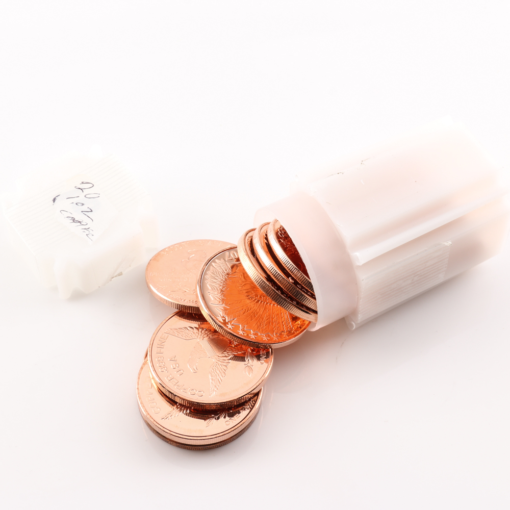 Roll of (20) 1 oz Copper Rounds