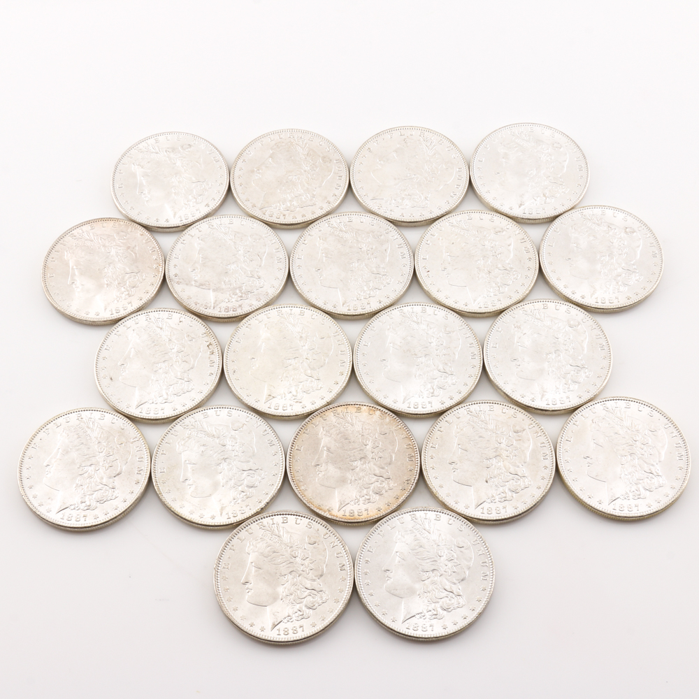 Roll of (20) Silver 1887 Morgan Dollars