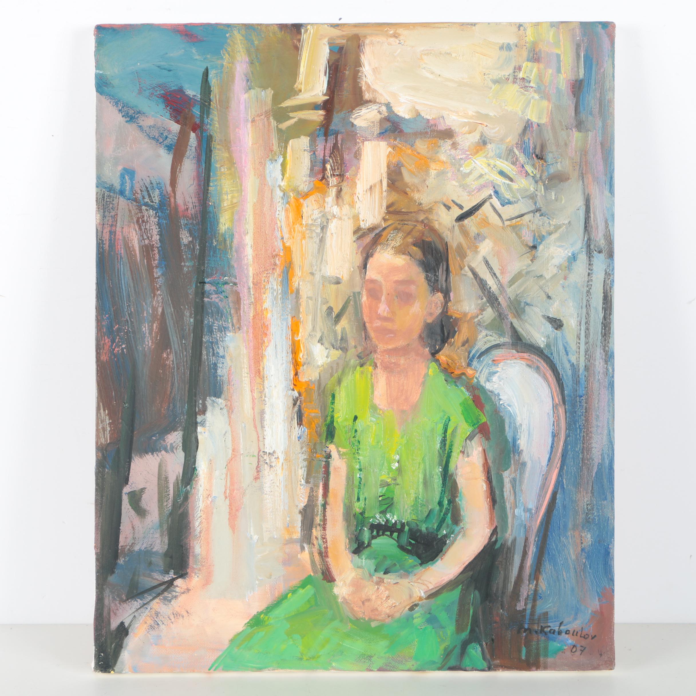 Original Murat Kaboulov Oil Painting "Portrait of Nikita"