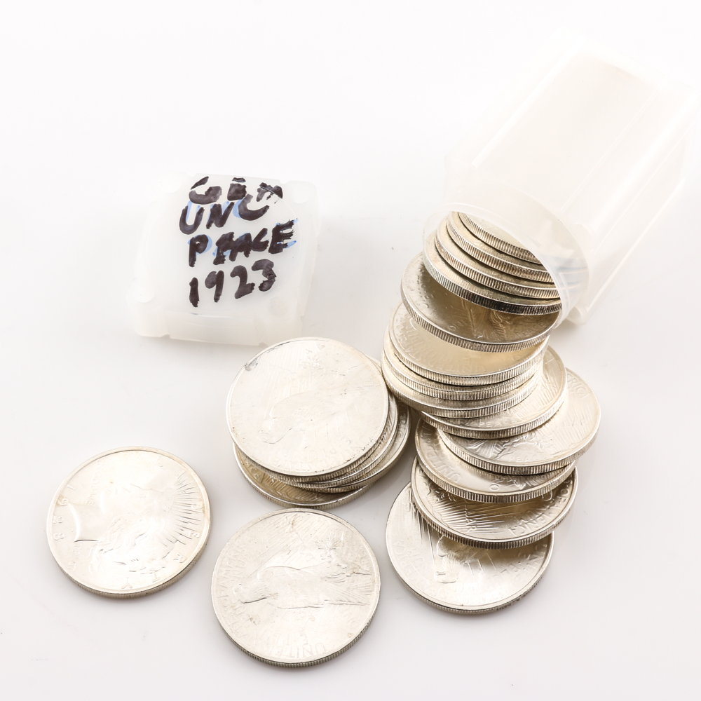 Roll of (20) Silver 1923 Peace Dollar