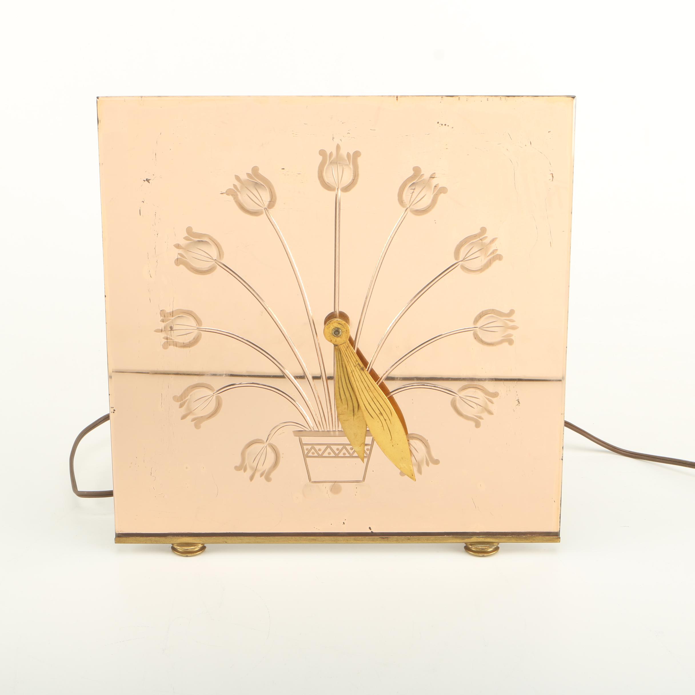 Vintage Tulip-Themed Electric Clock