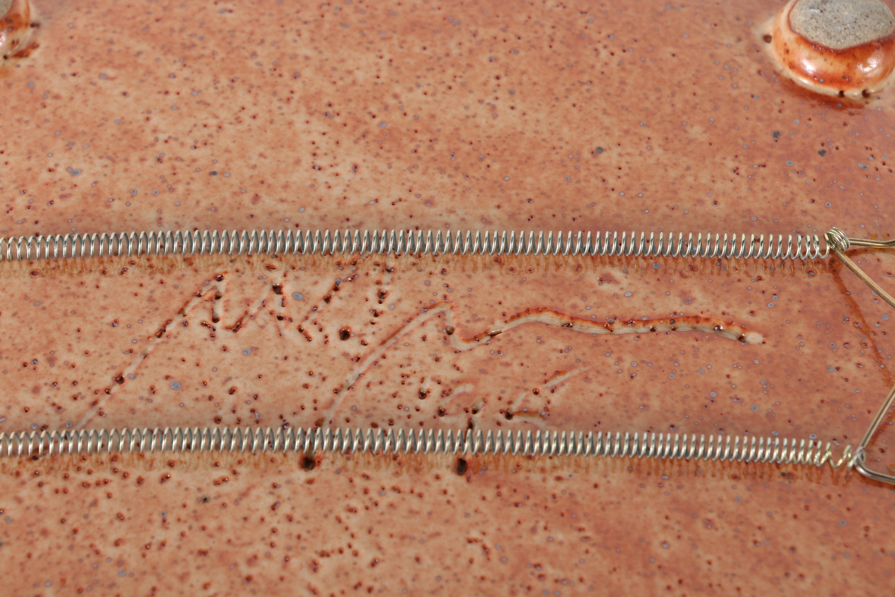 Handbuilt Striped Stoneware Display Plate