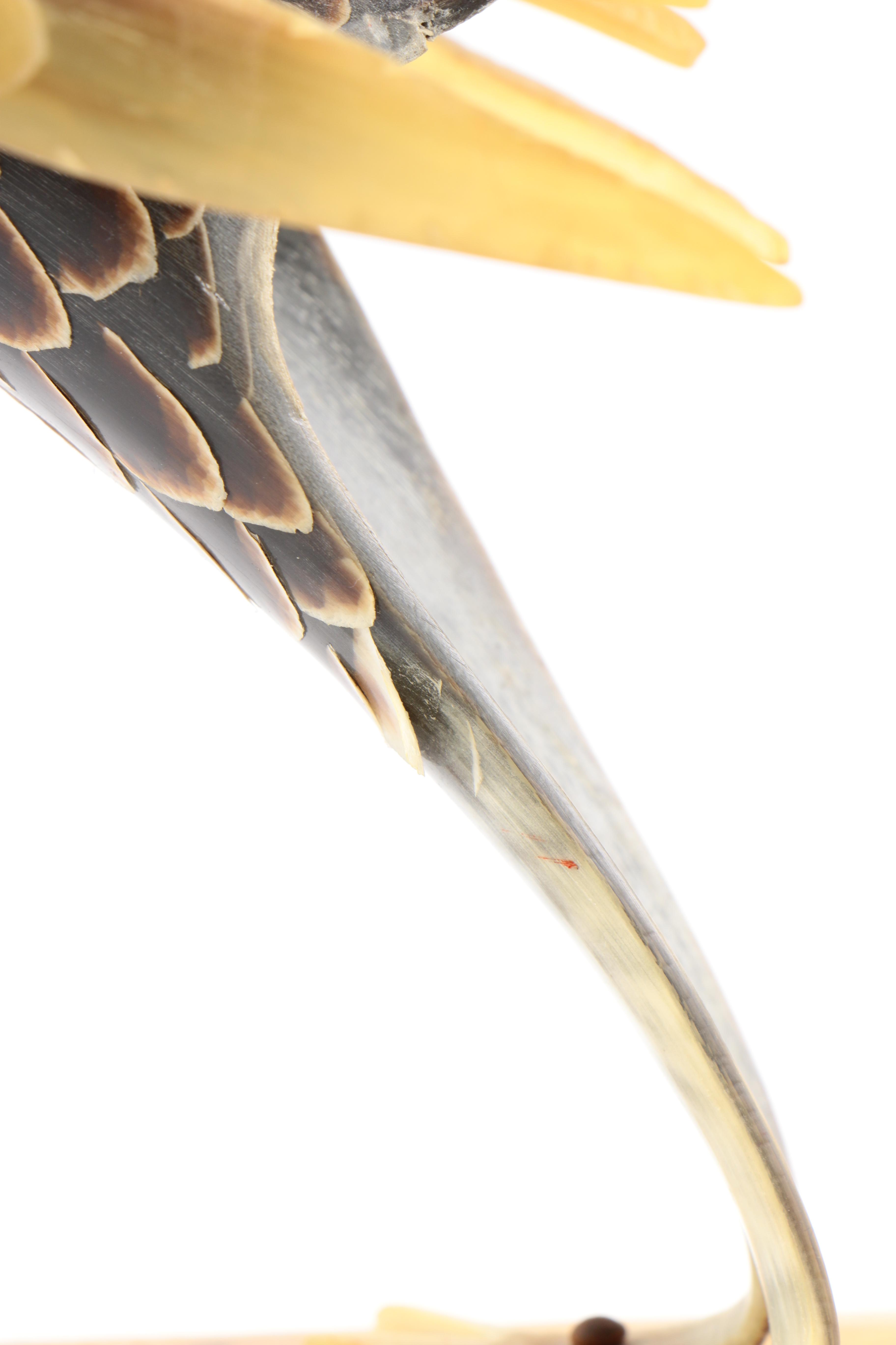 Painted Horn Rooster Figurine