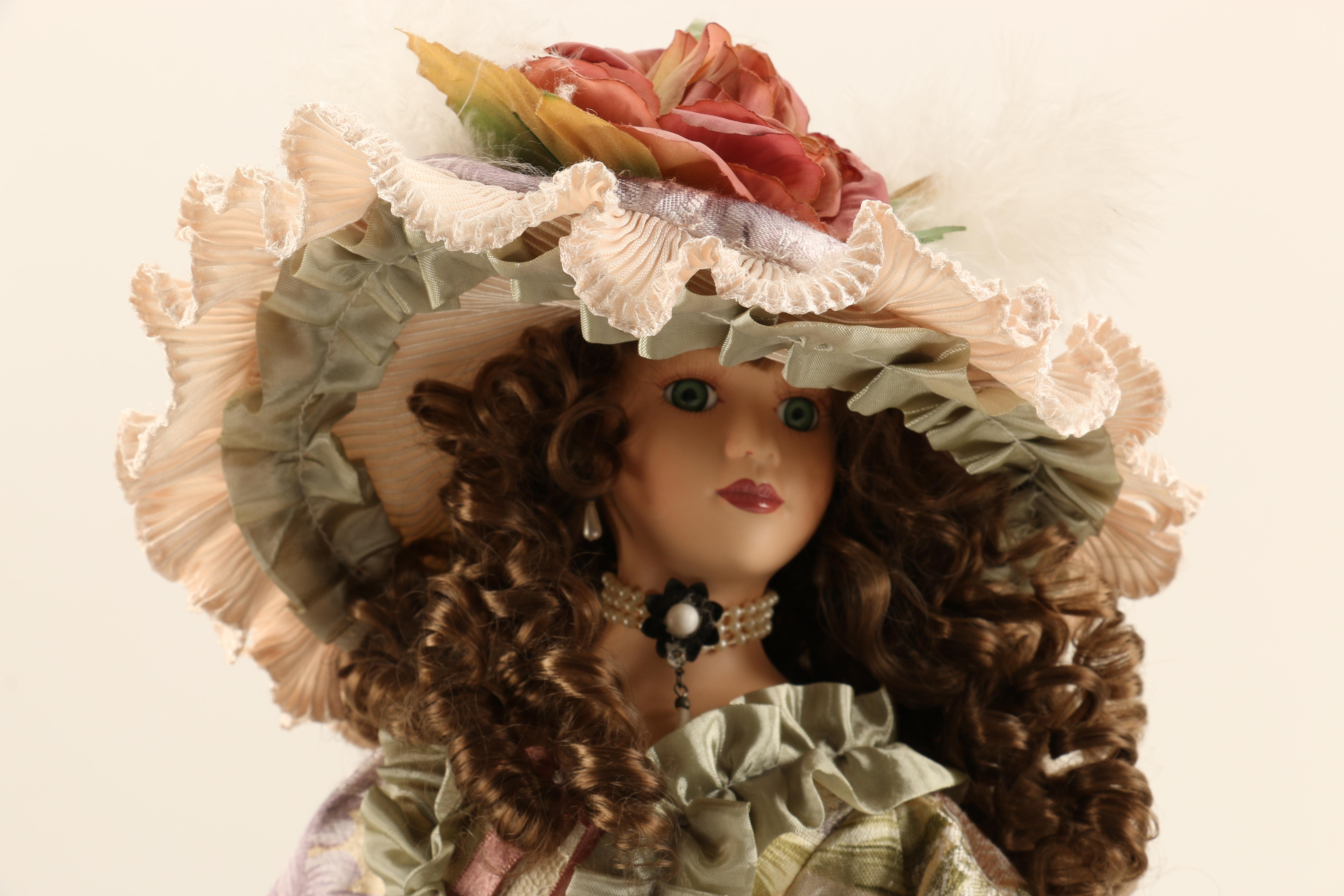 Trio of Victorian Style Porcelain Collector Dolls