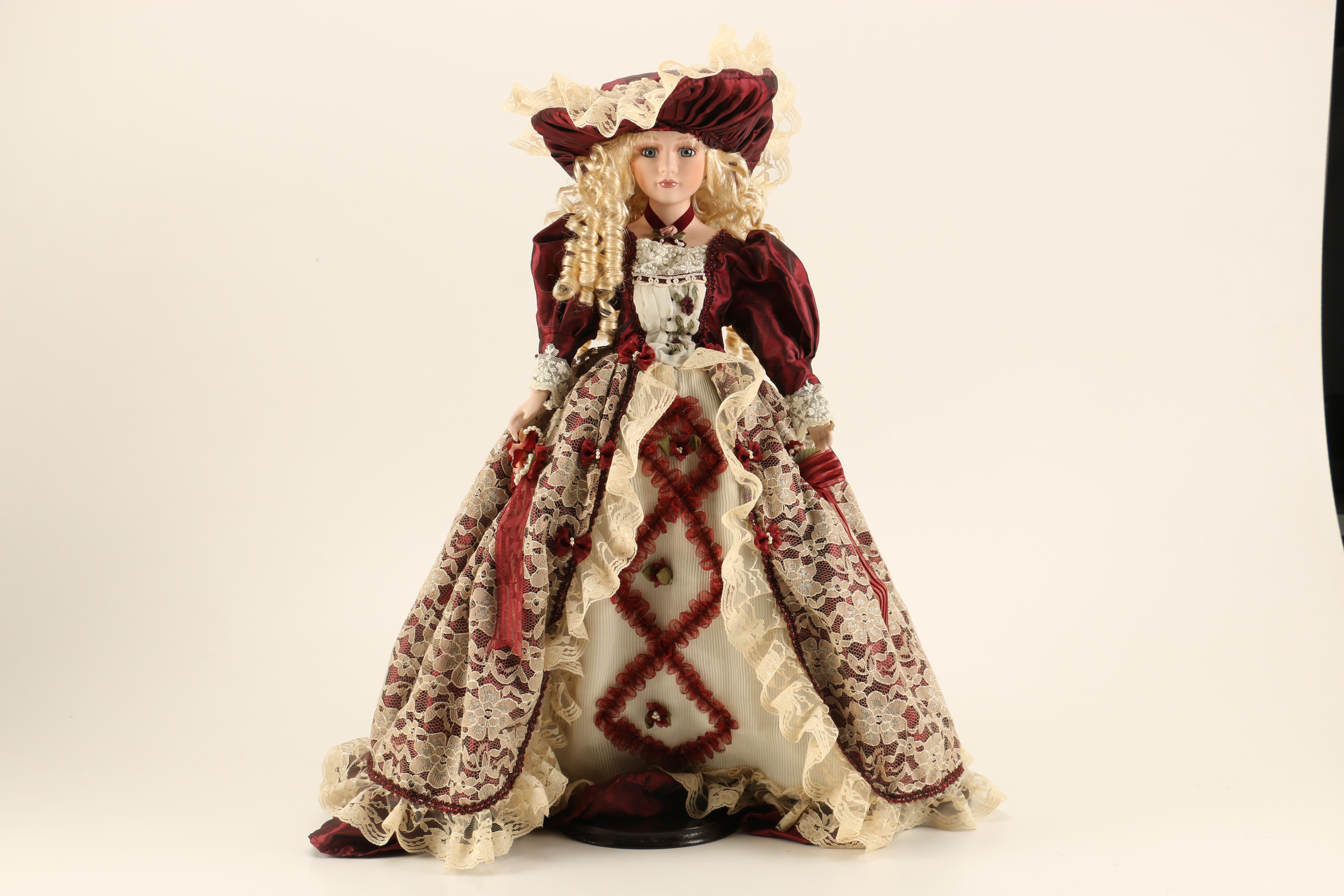 Trio of Victorian Style Porcelain Collector Dolls