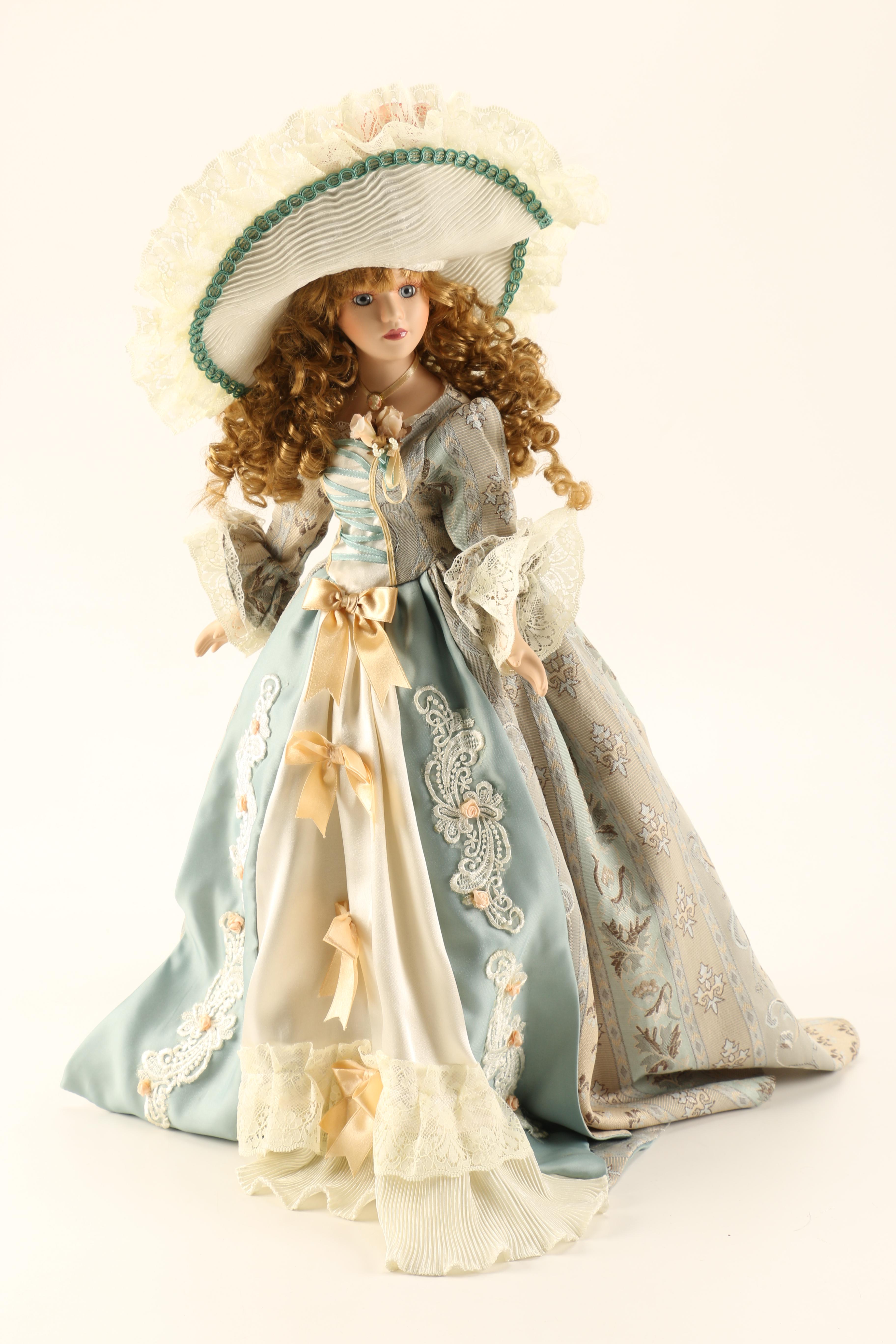 Trio of Victorian Style Porcelain Collector Dolls