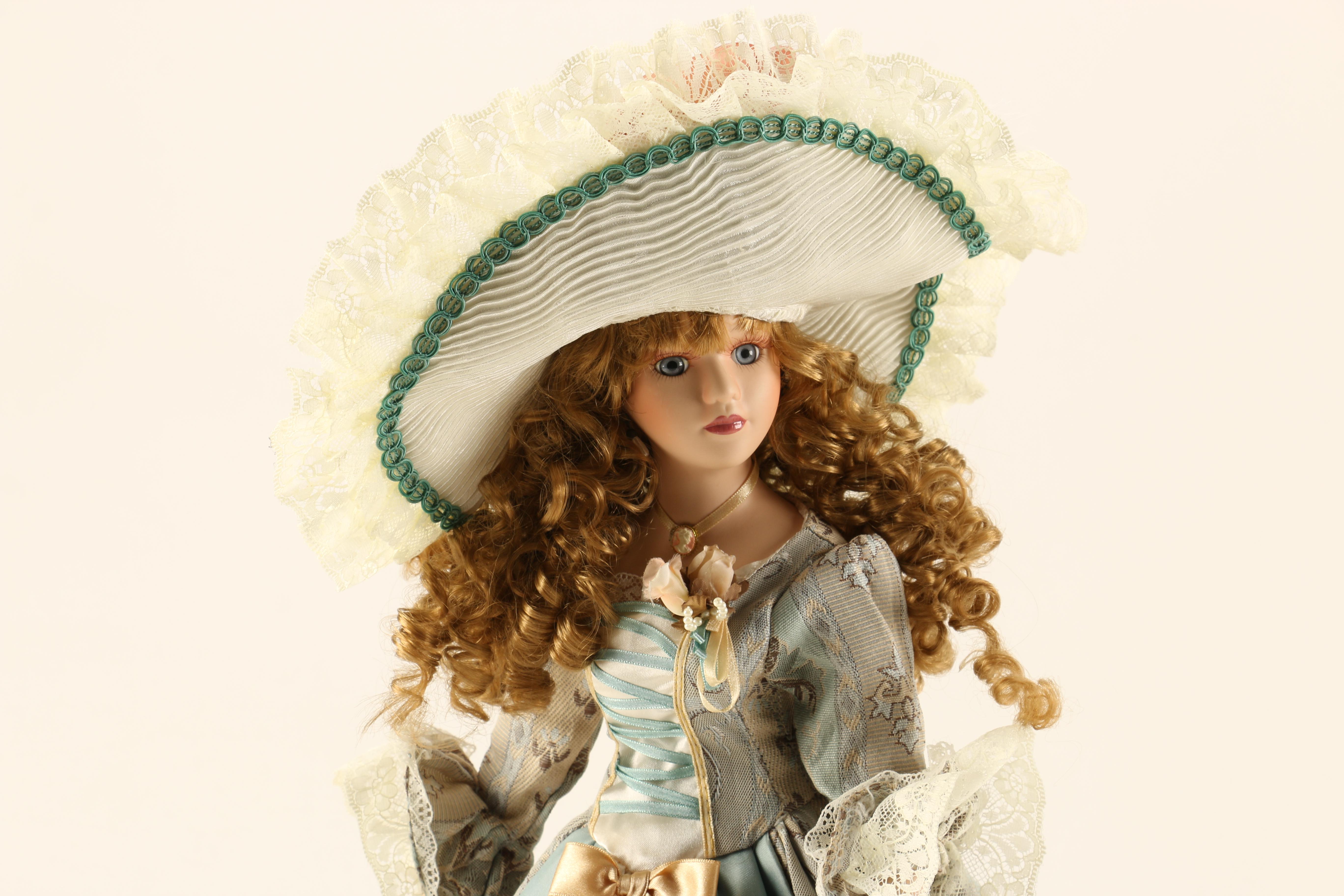 Trio of Victorian Style Porcelain Collector Dolls
