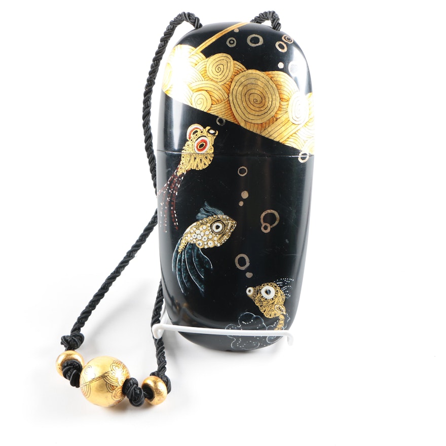 Acklen Dunning Nuri Bag With Gilded and Lacquered Fish