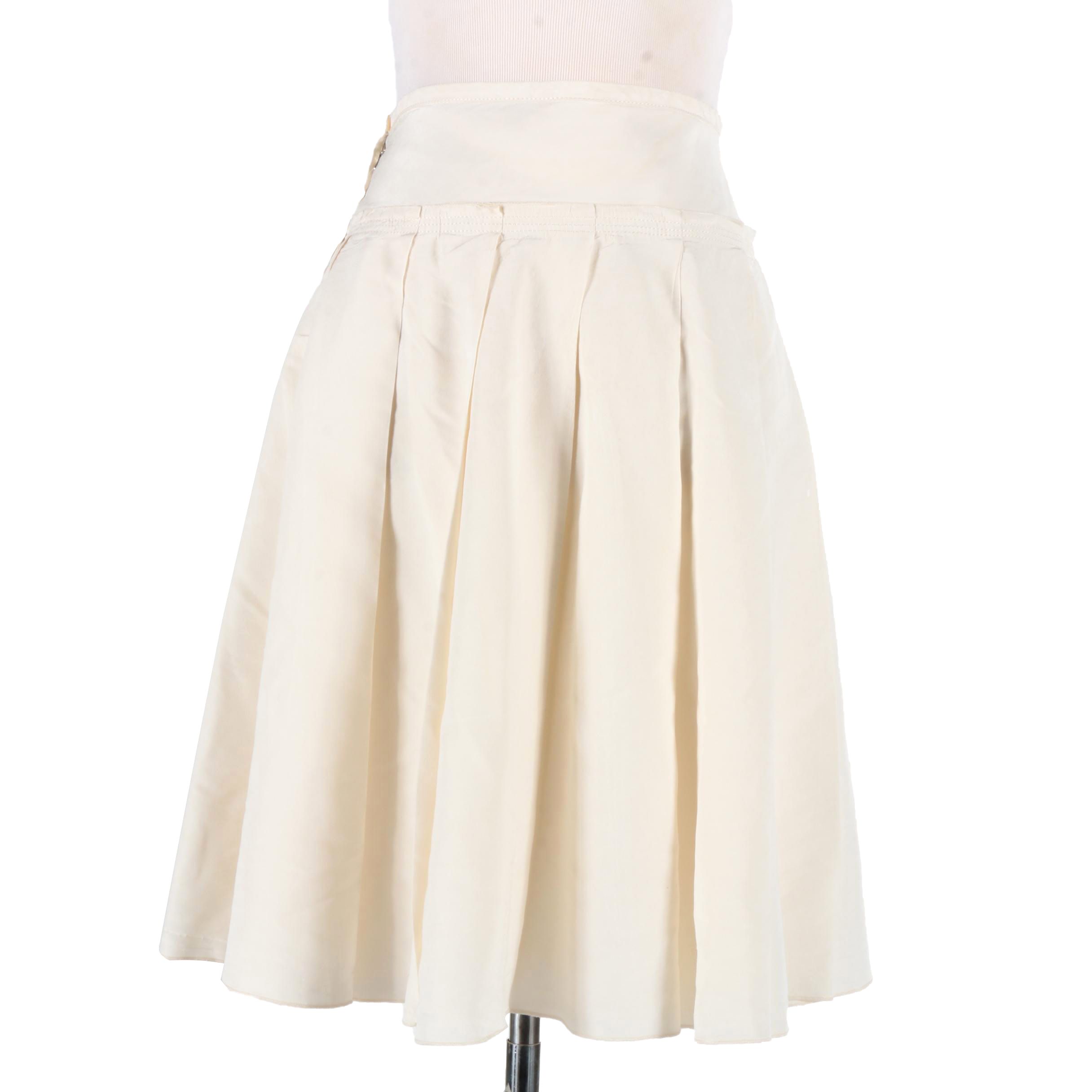 Prada Cream Silk Skirt