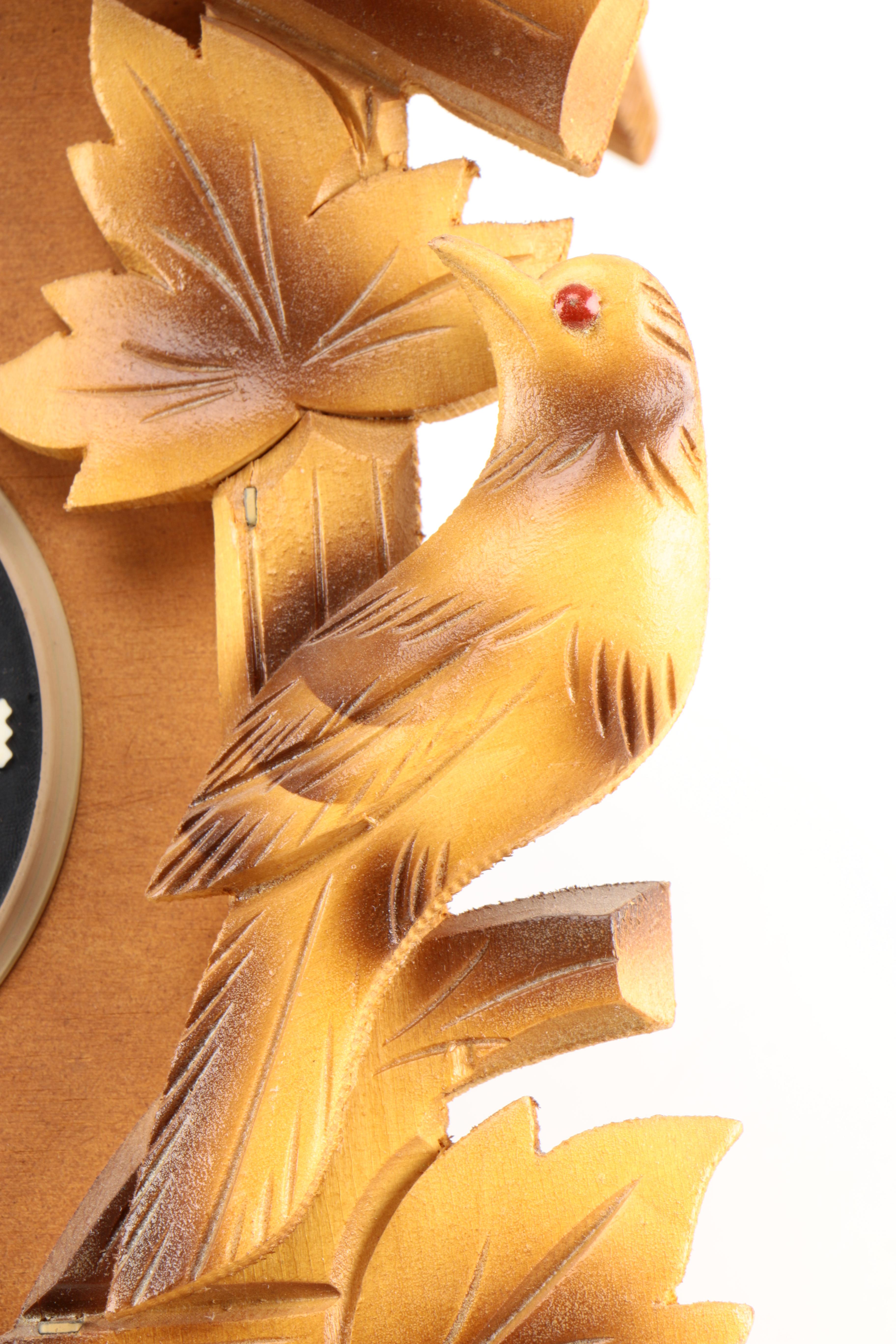 Carved Wooden 8-Day Cuckoo Clock