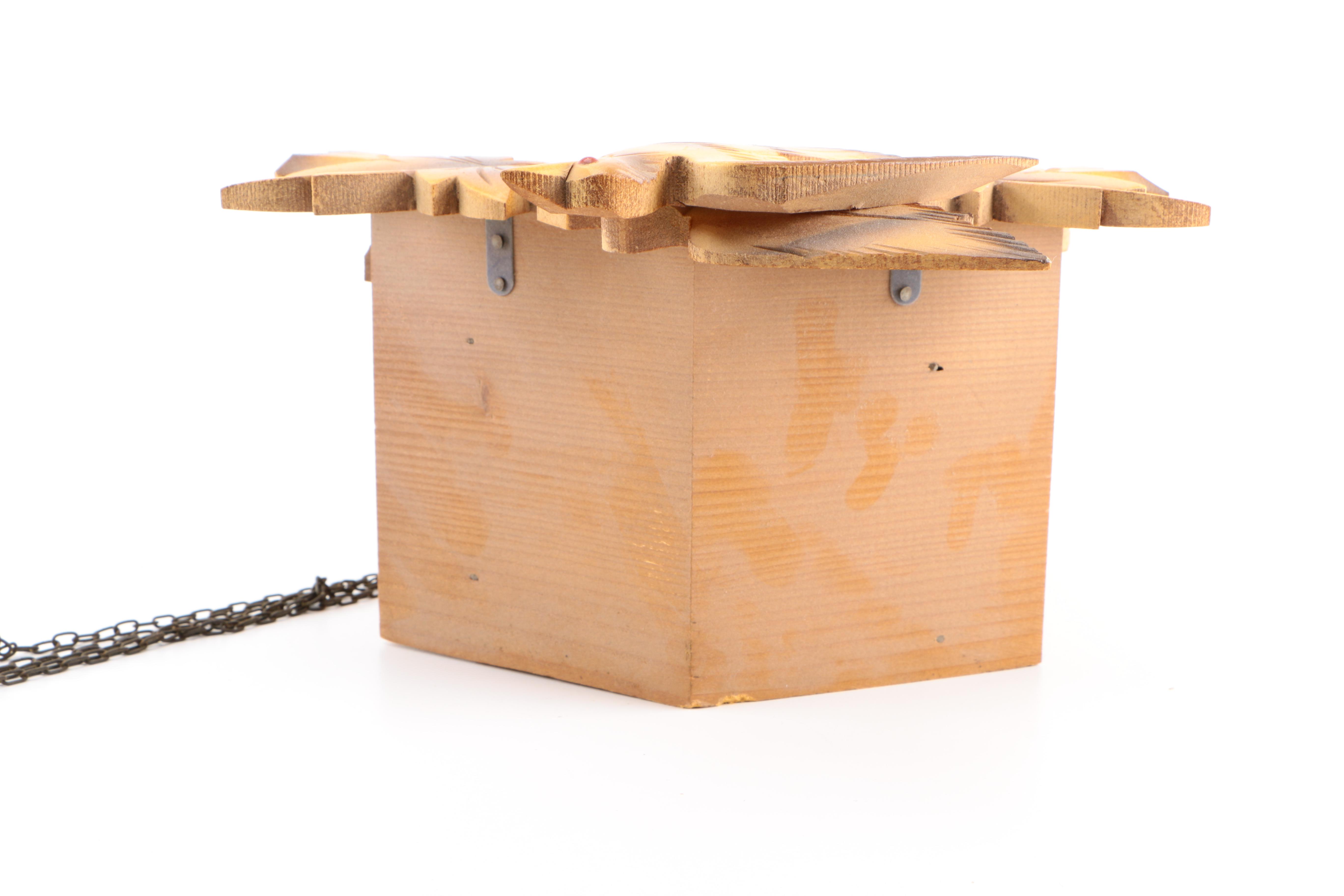 Carved Wooden 8-Day Cuckoo Clock