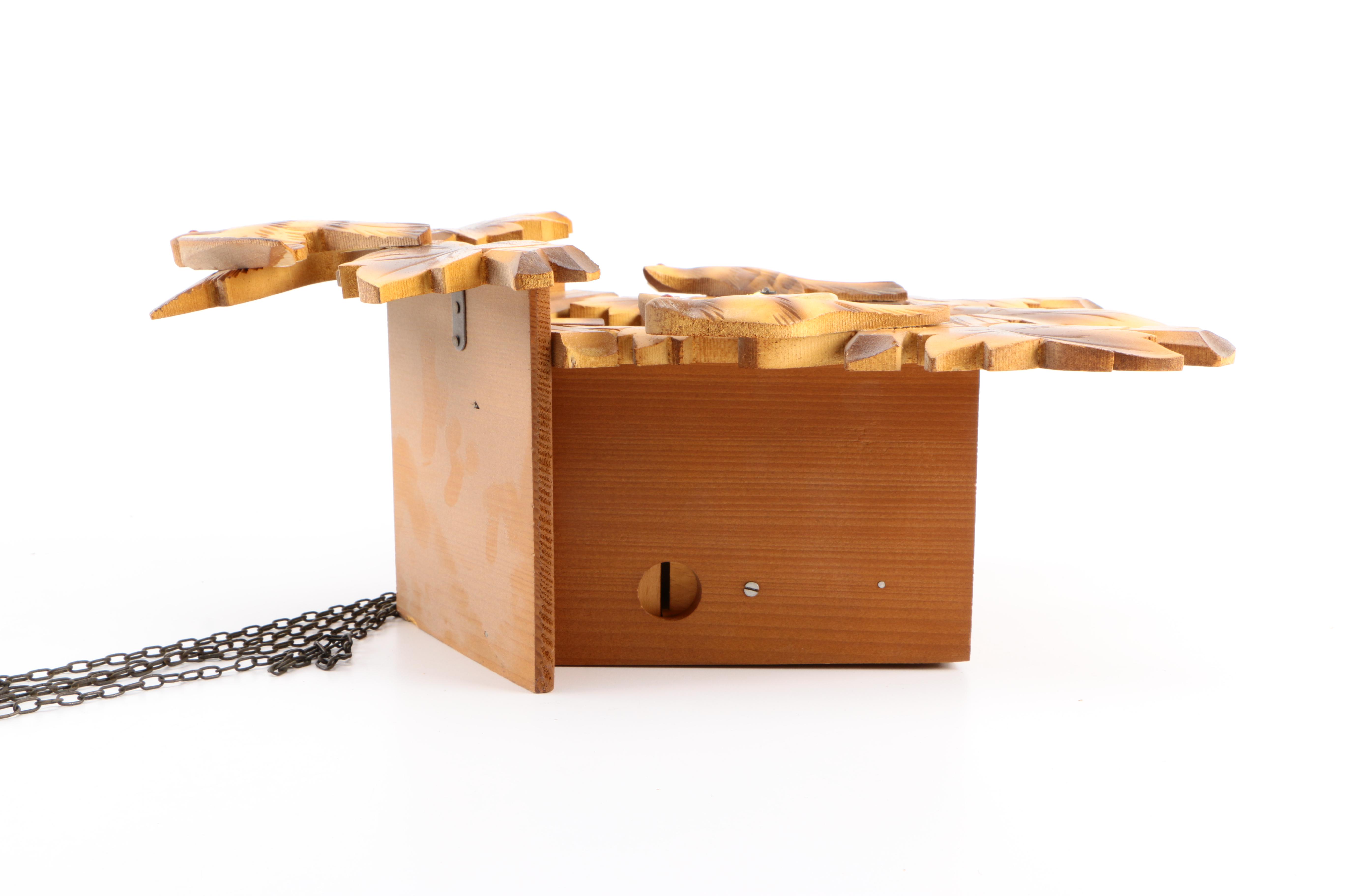 Carved Wooden 8-Day Cuckoo Clock