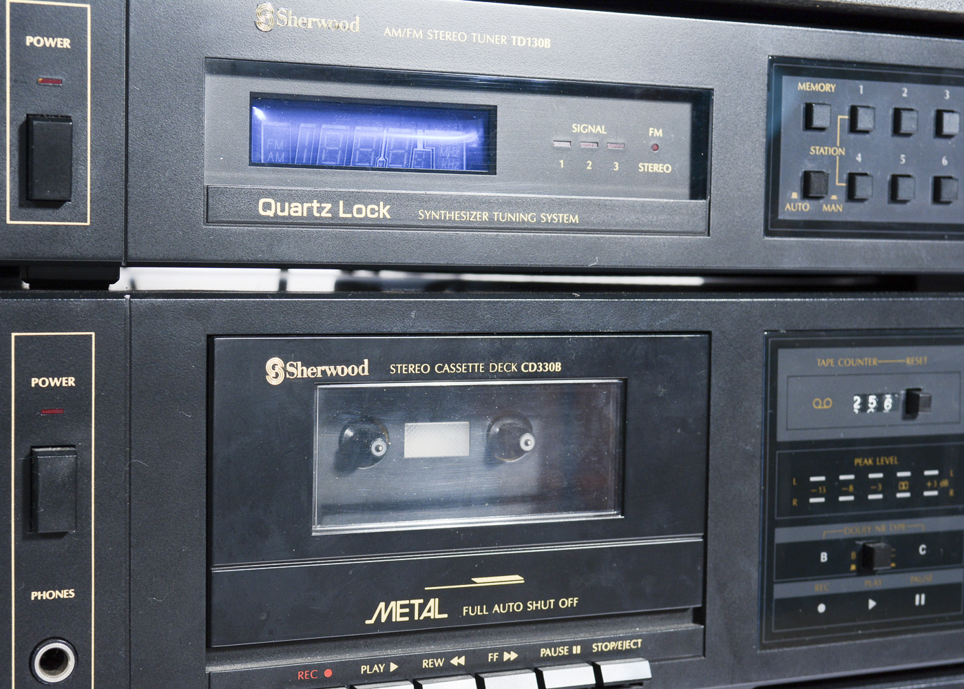 Sherwood Stereo Components, Speakers, Cabinet and Sony CD Changer