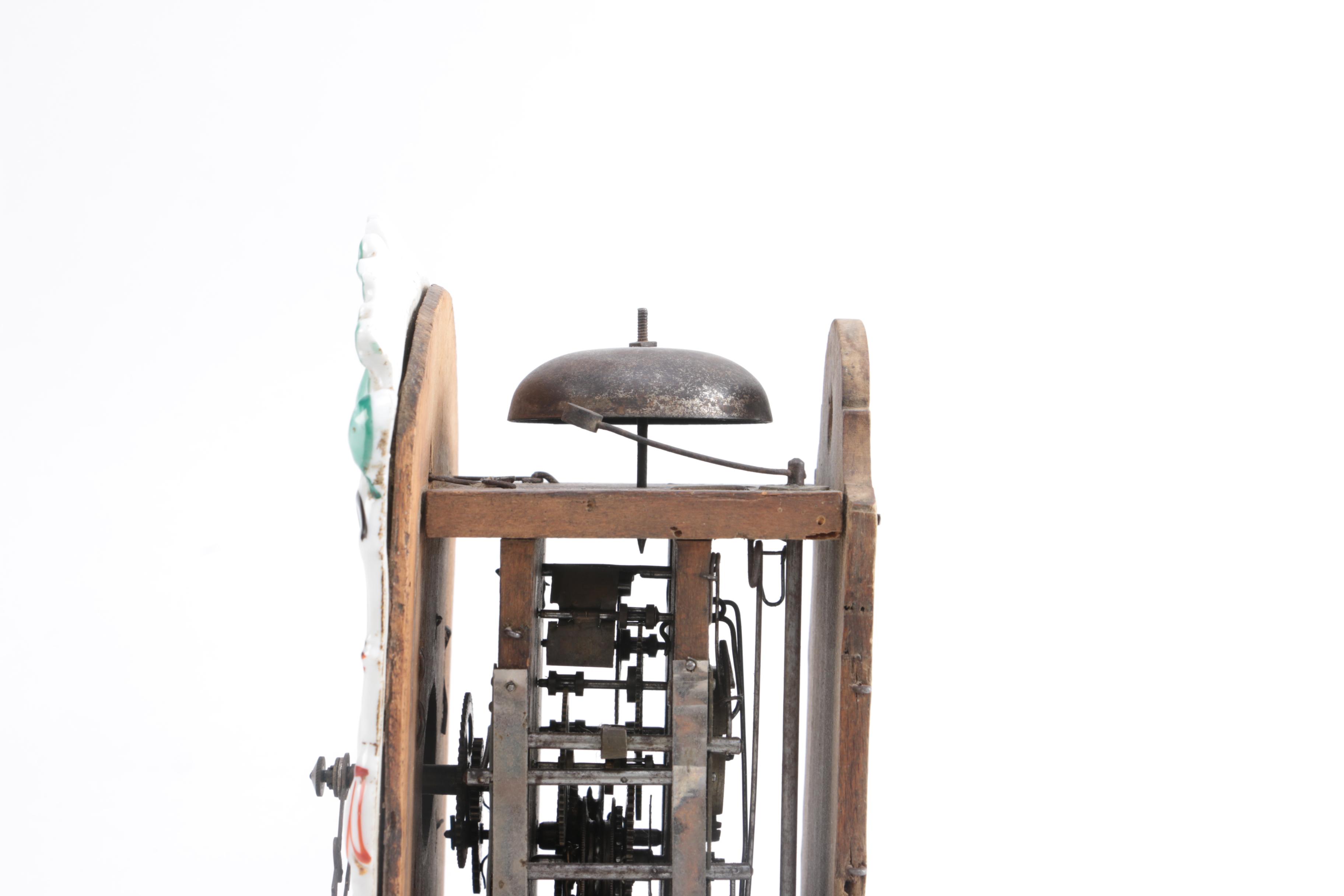 Vintage Hand Painted Ceramic Face Thirty Hour Wall Clock