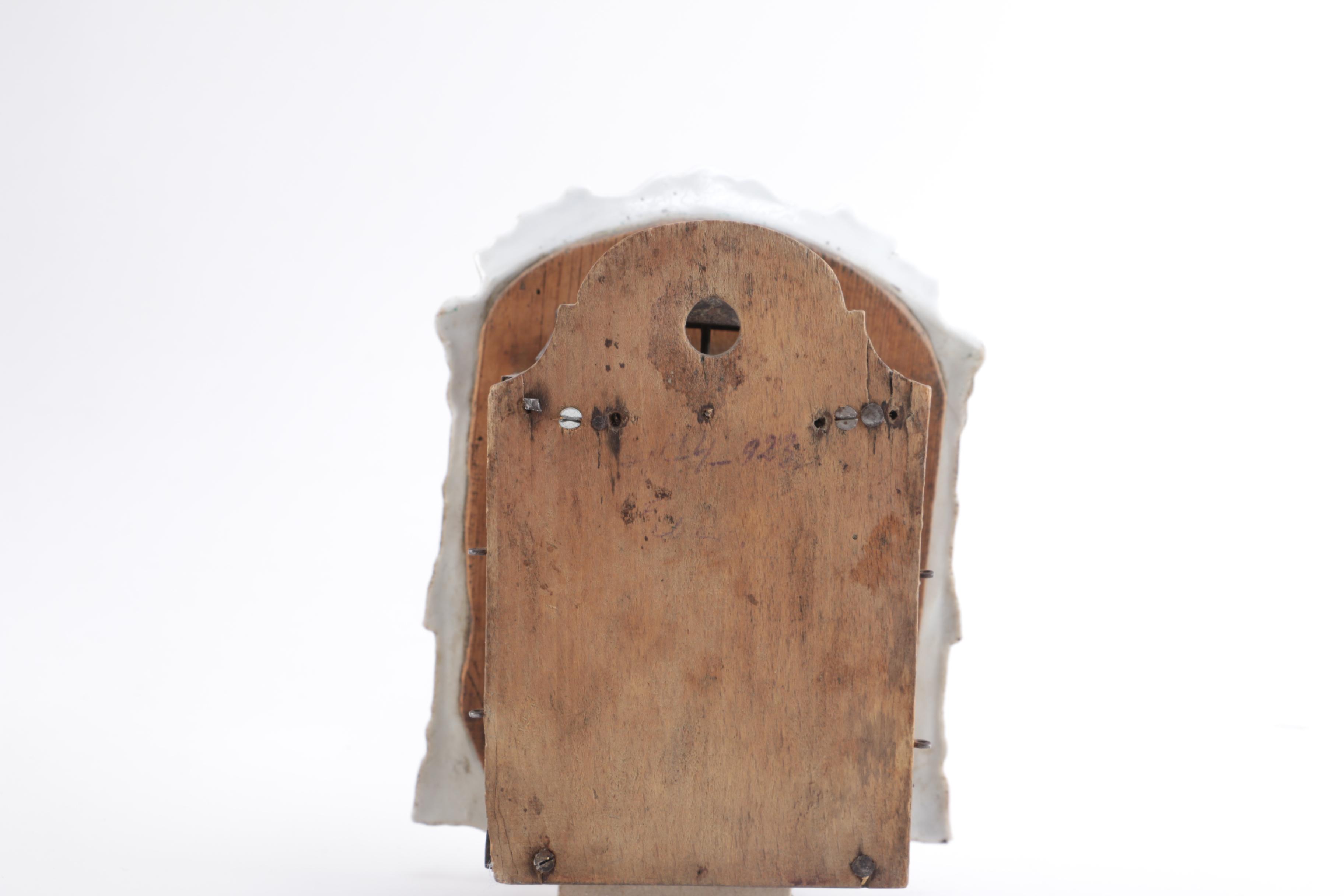 Vintage Hand Painted Ceramic Face Thirty Hour Wall Clock