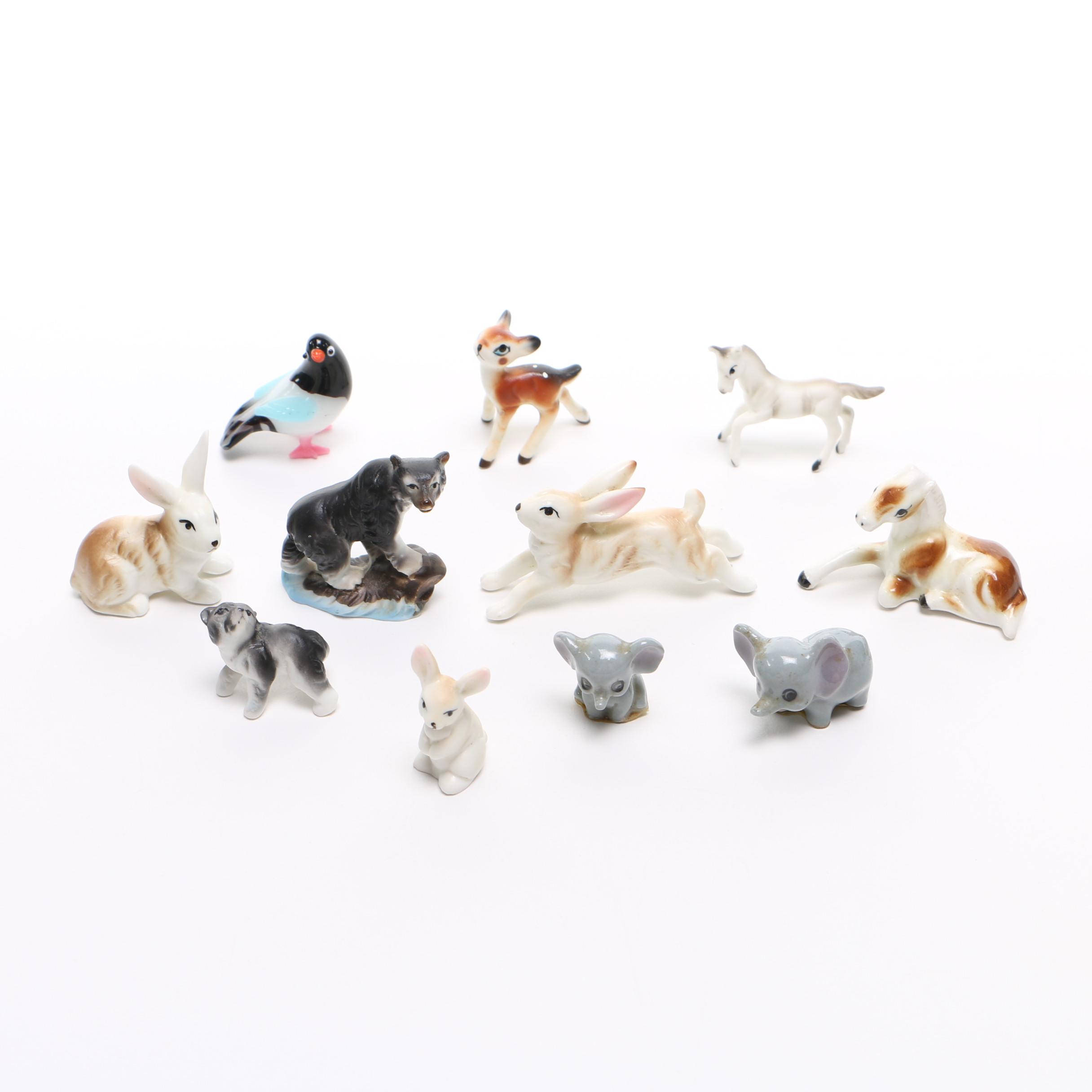 Assortment of Glass and Ceramic Animal Figures