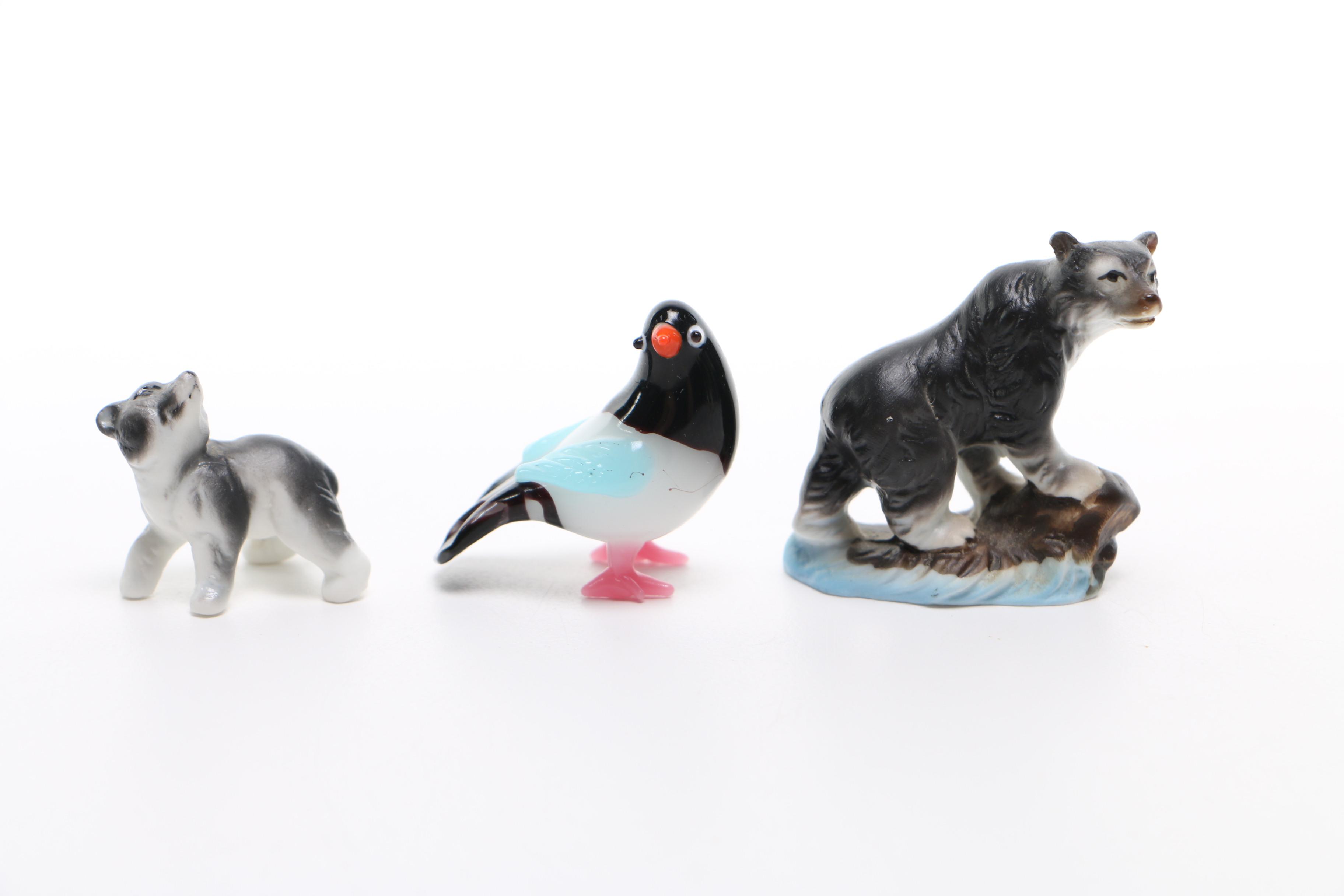 Assortment of Glass and Ceramic Animal Figures