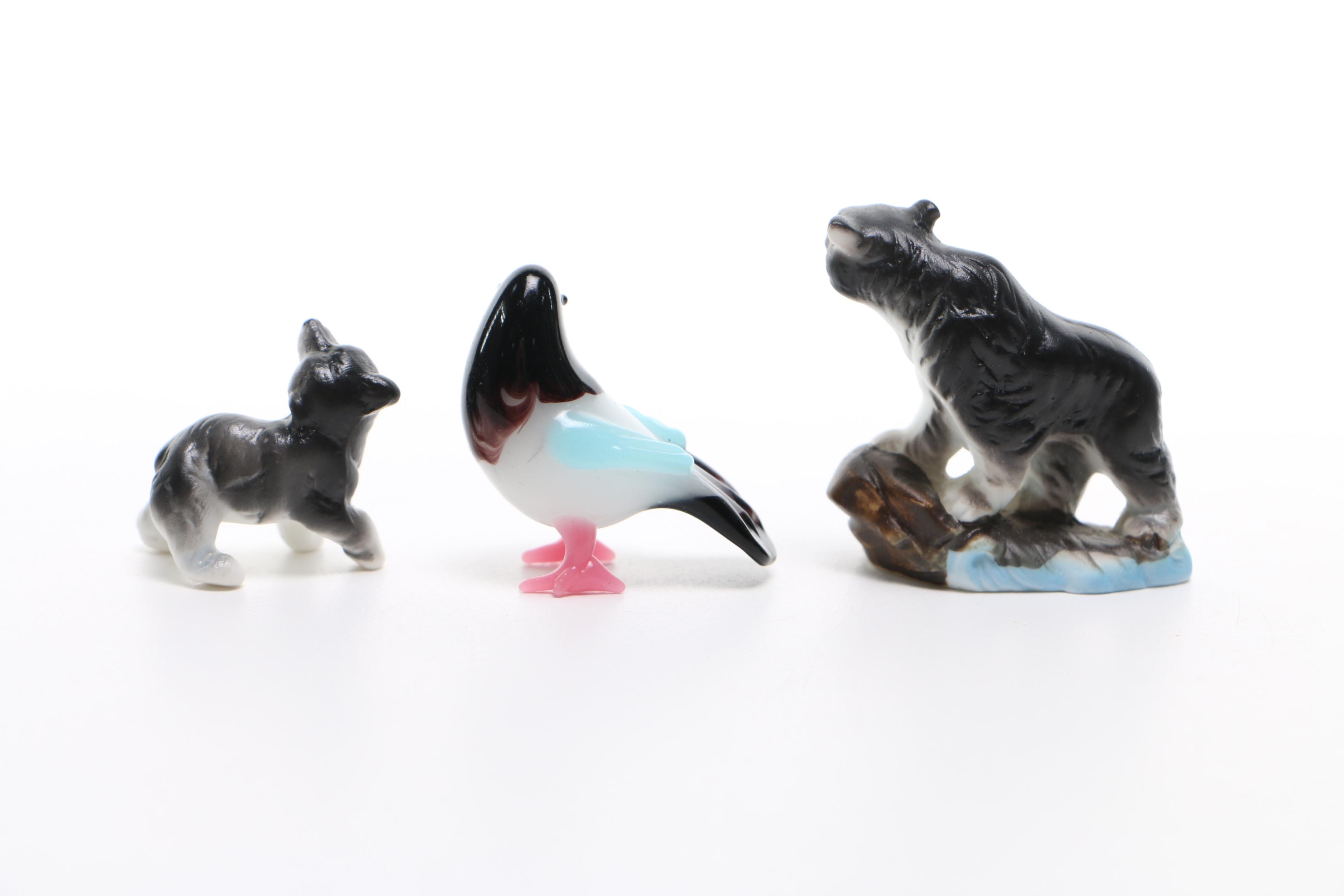 Assortment of Glass and Ceramic Animal Figures