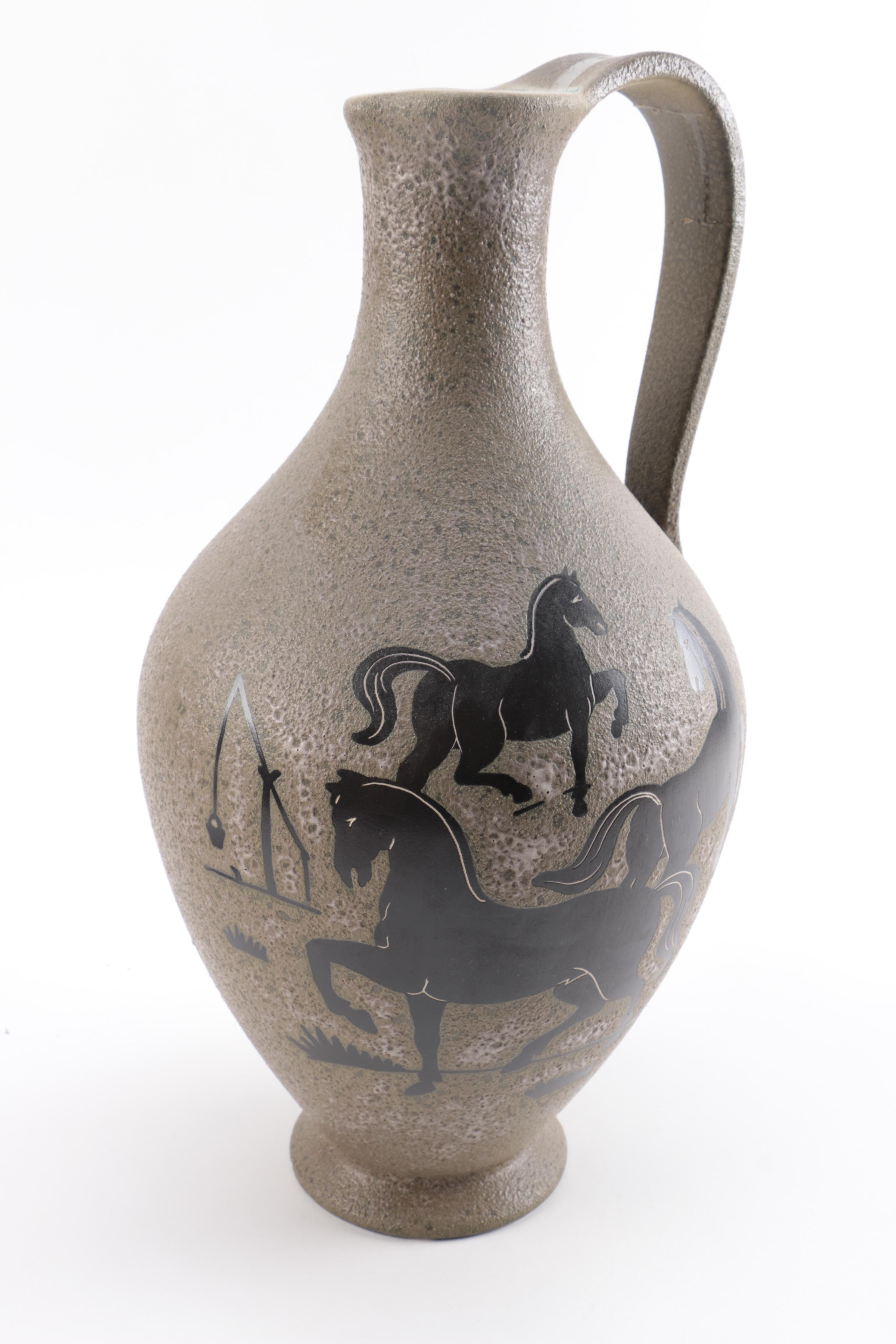 Grecian Style Salt Glaze Ewer