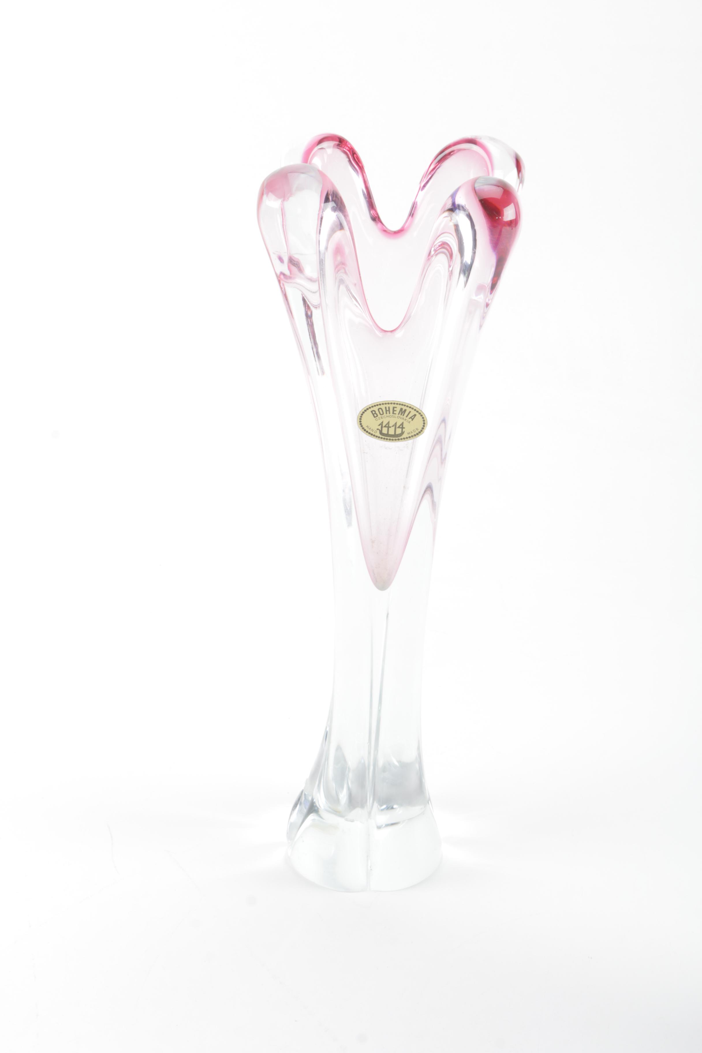 Art Glass Vases including Bohemia