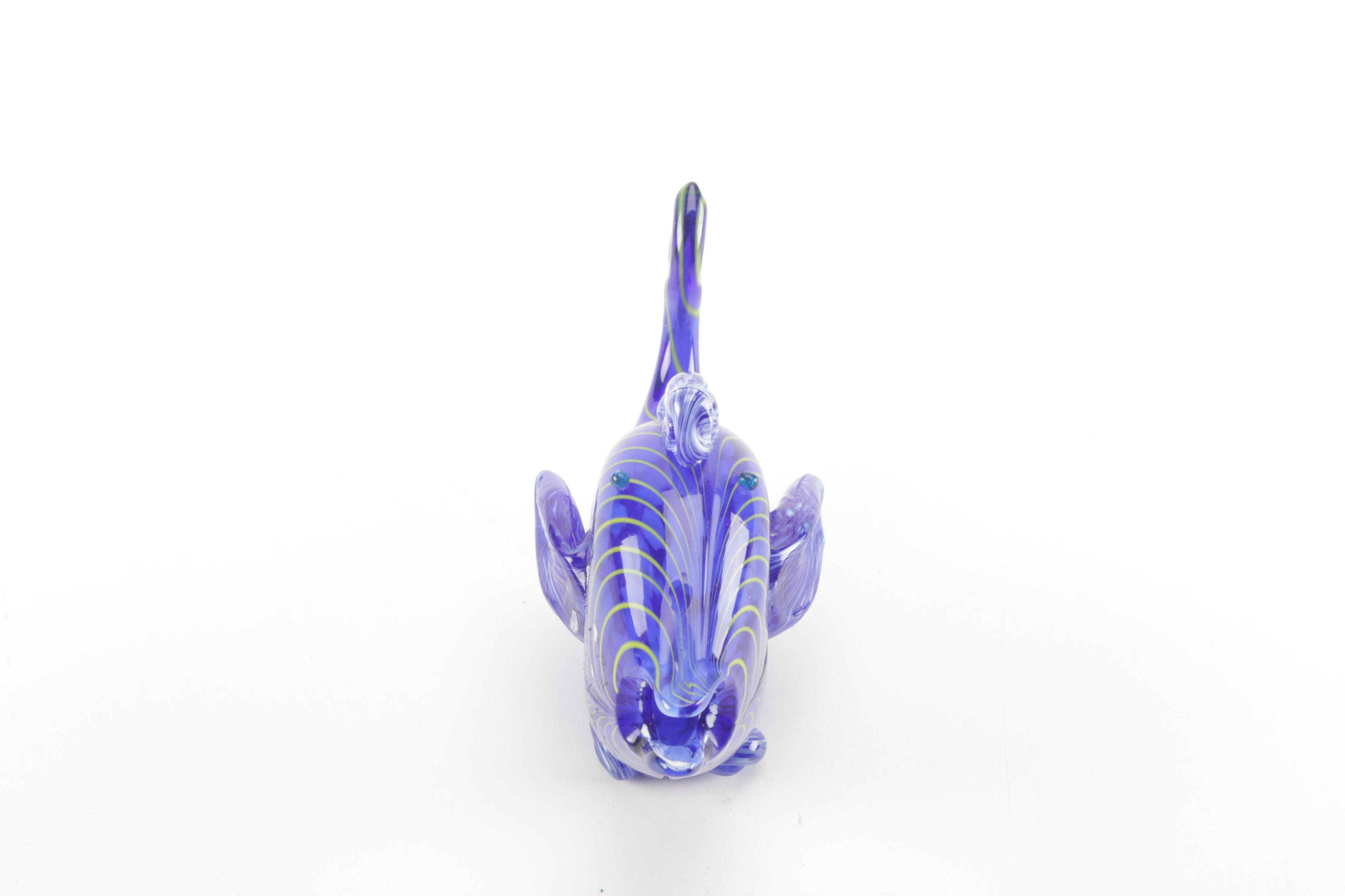 Handblown Art Glass Whale Figurine