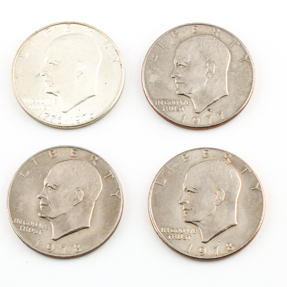 Group of (4) Eisenhower Dollars 1976-1978