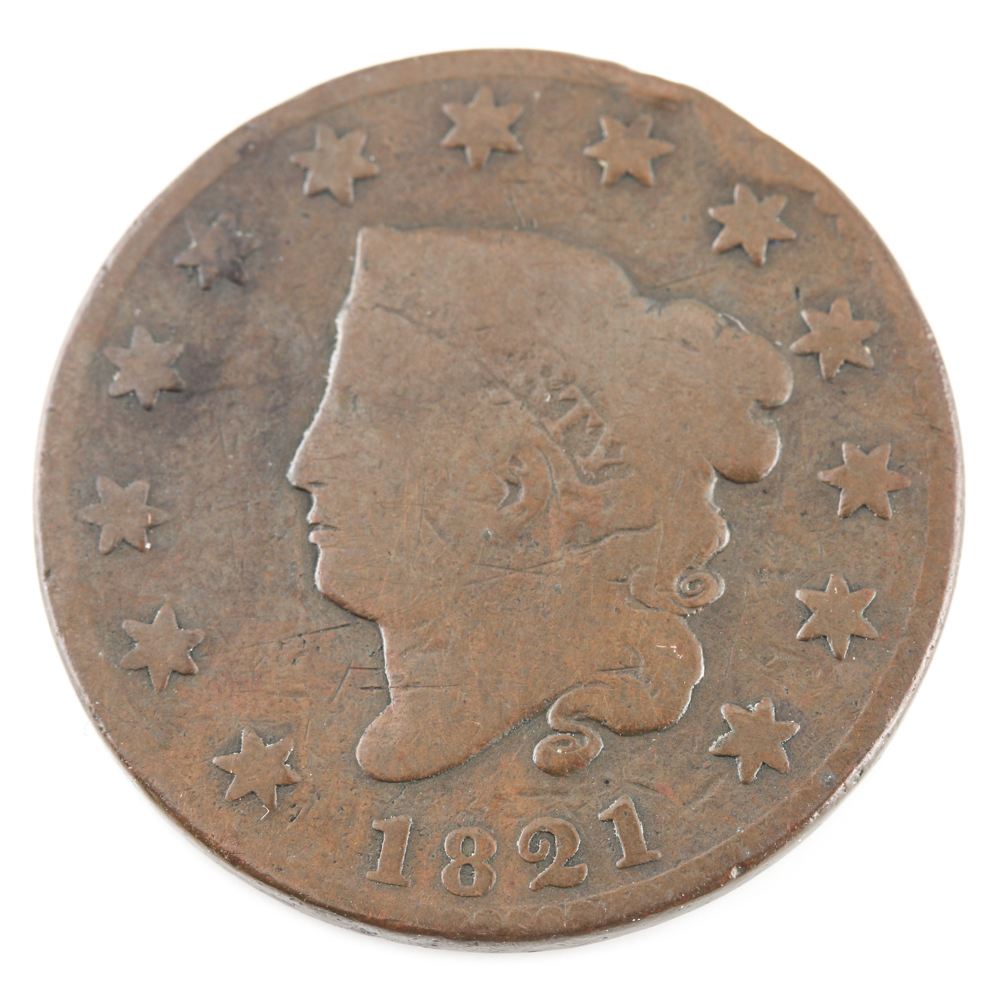 1821 Coronet Head Cent