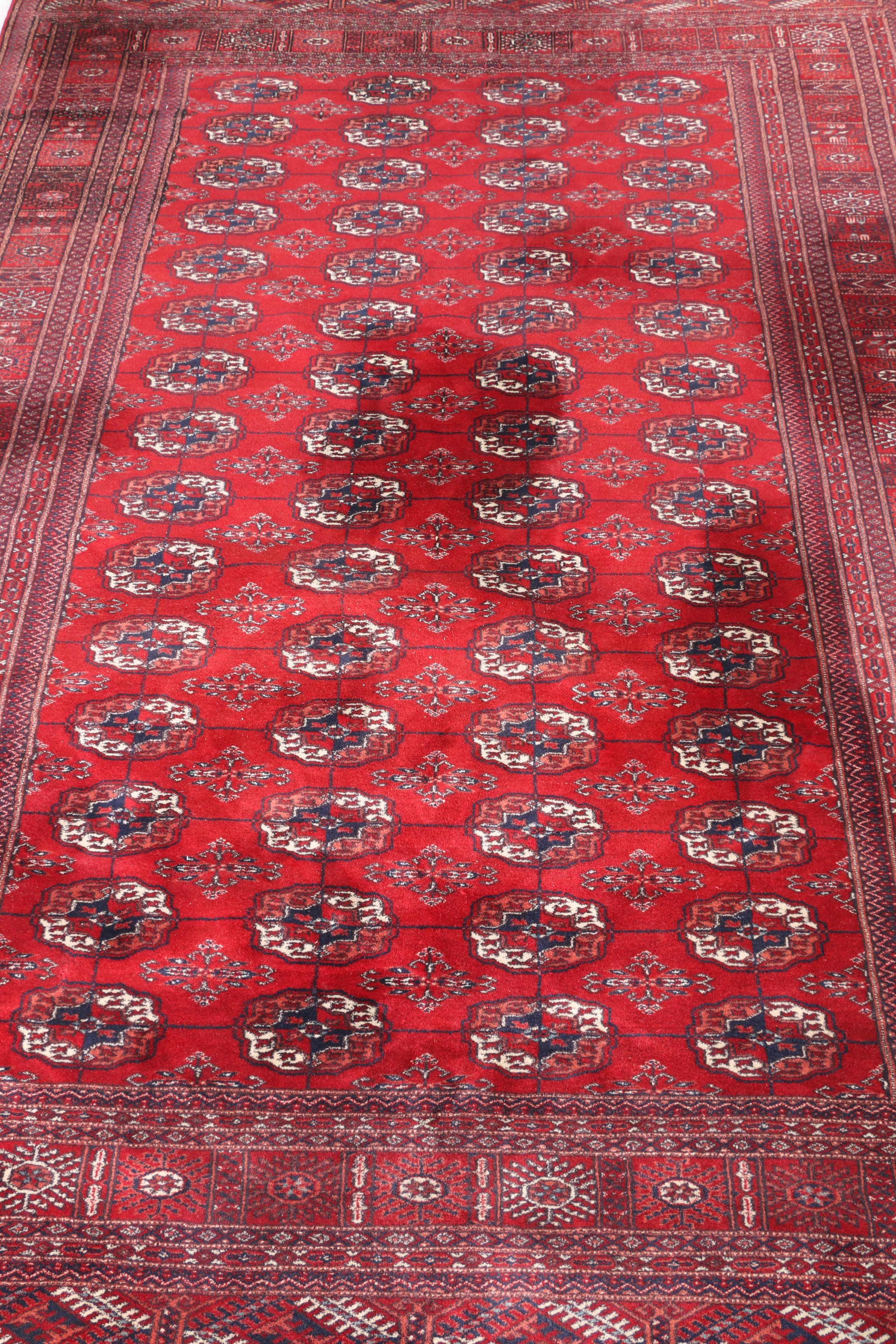 Hand-Knotted Bokhara Area Rug