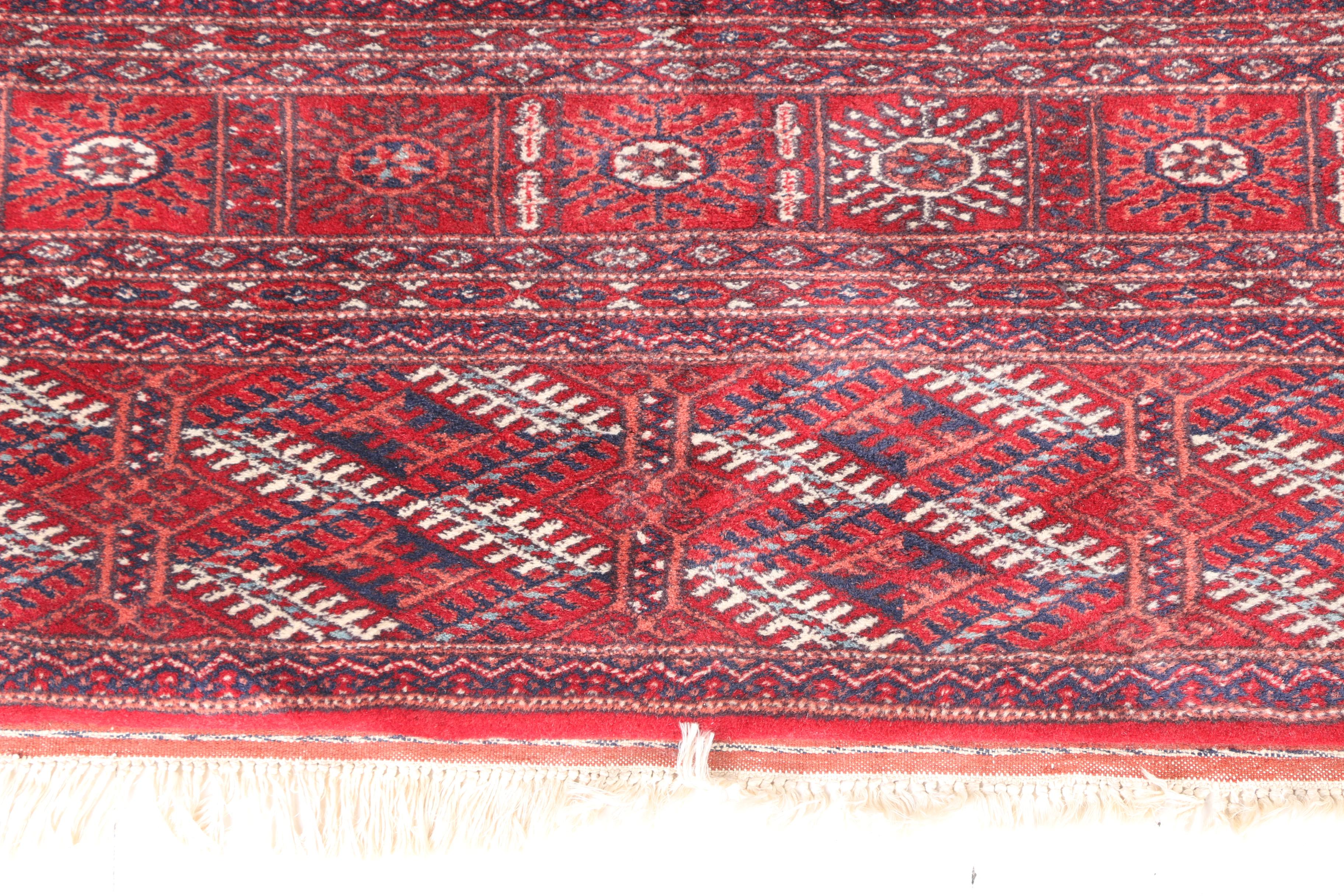 Hand-Knotted Bokhara Area Rug