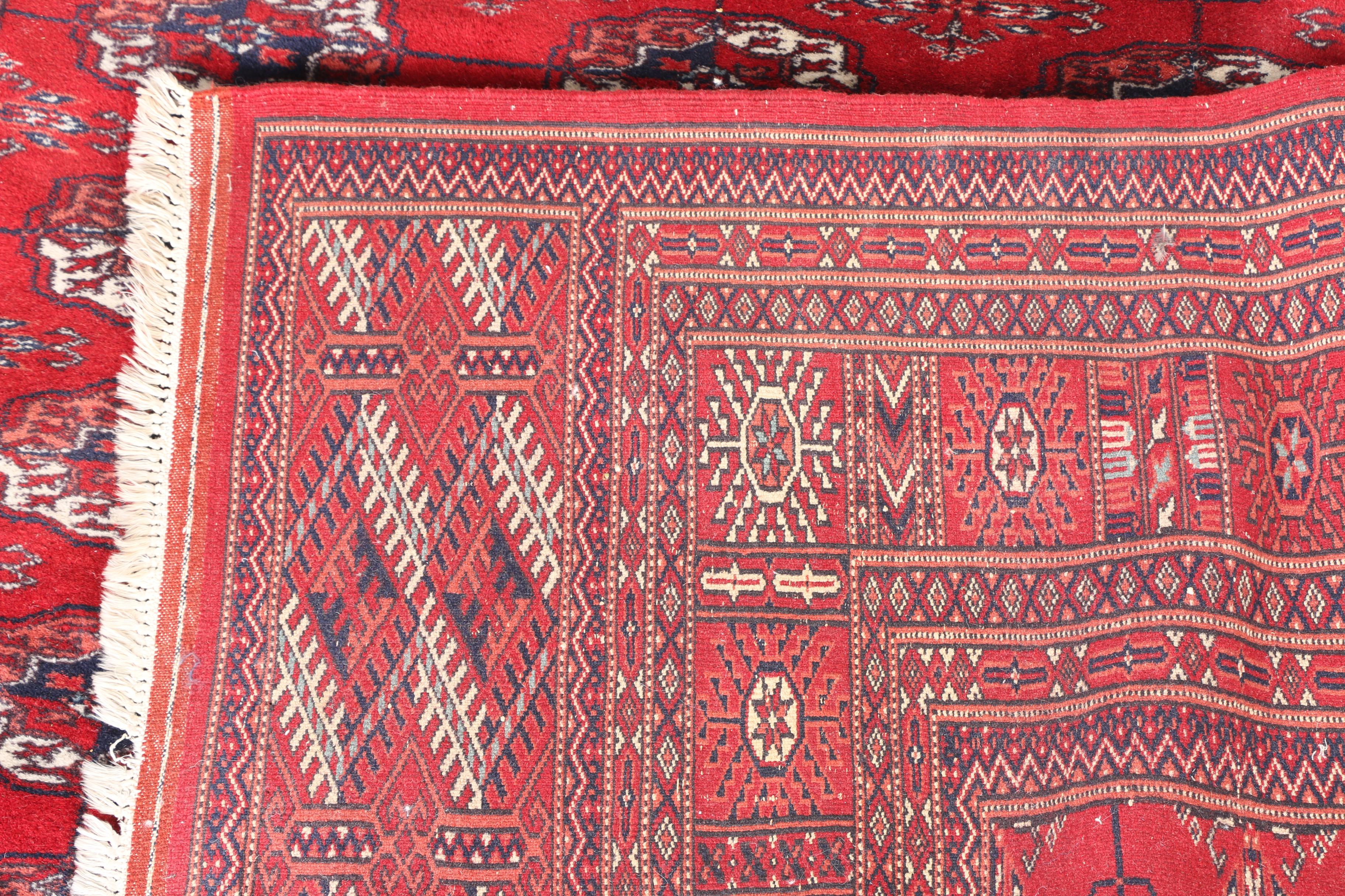 Hand-Knotted Bokhara Area Rug