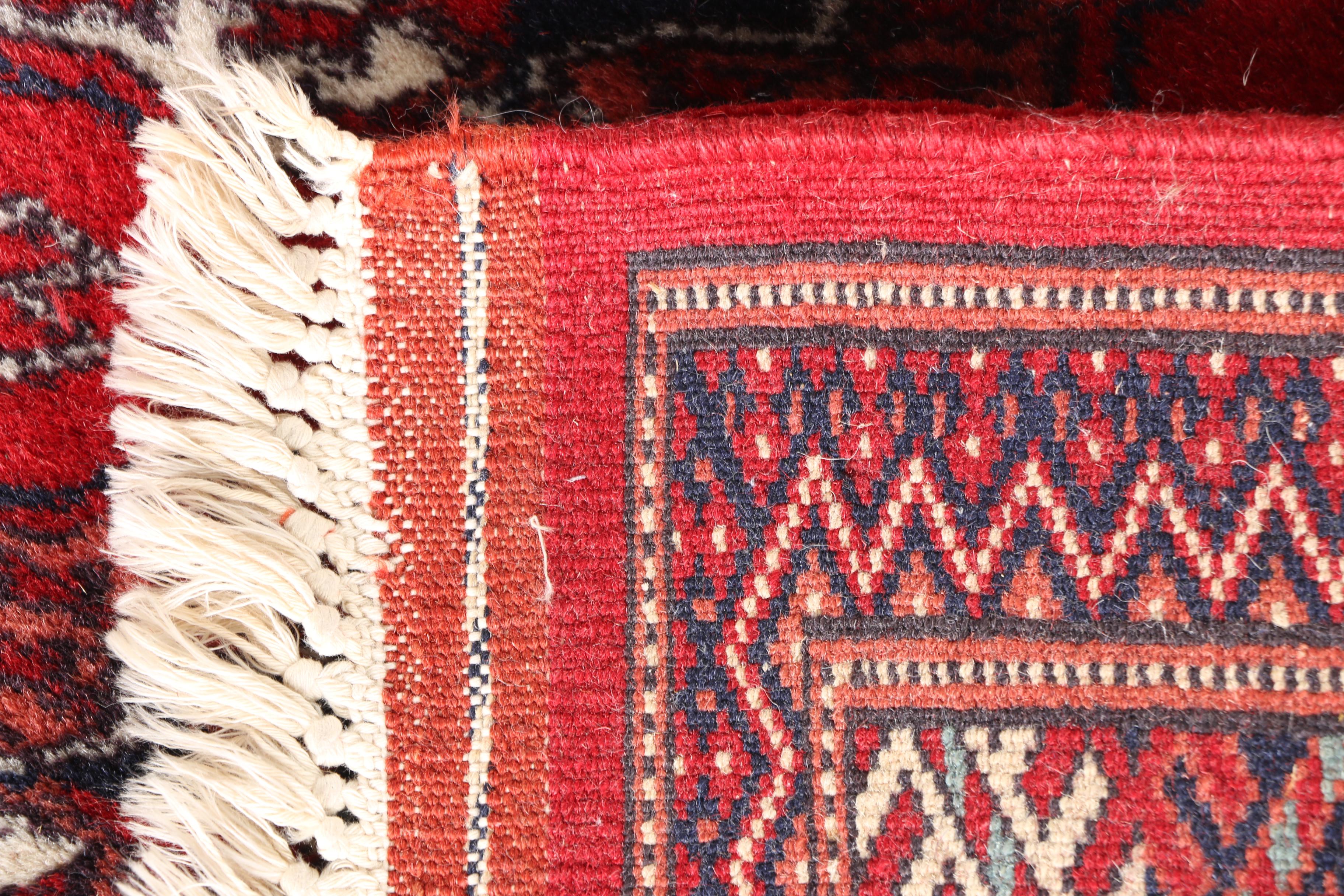 Hand-Knotted Bokhara Area Rug