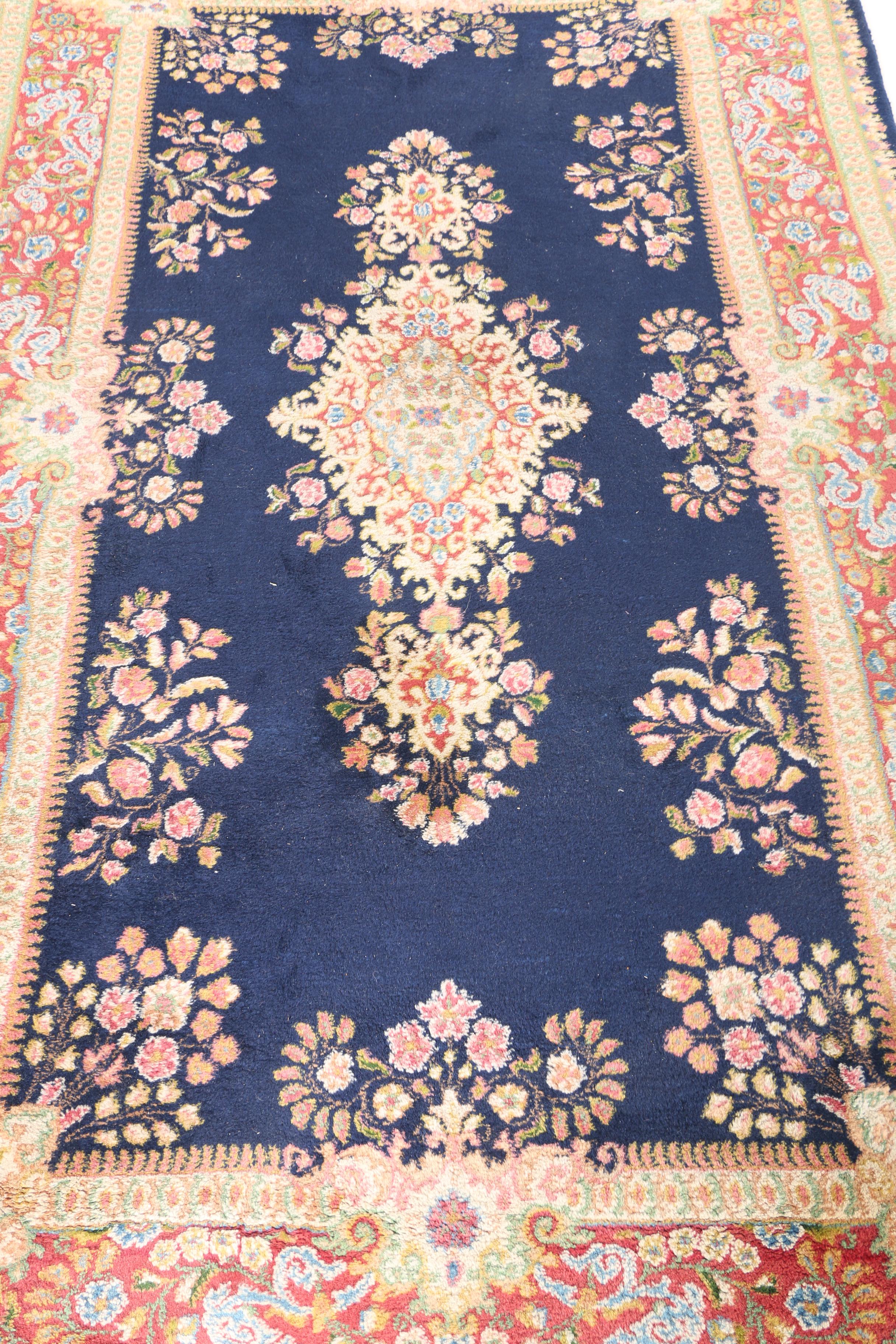 Hand-Knotted Kerman Area Rug
