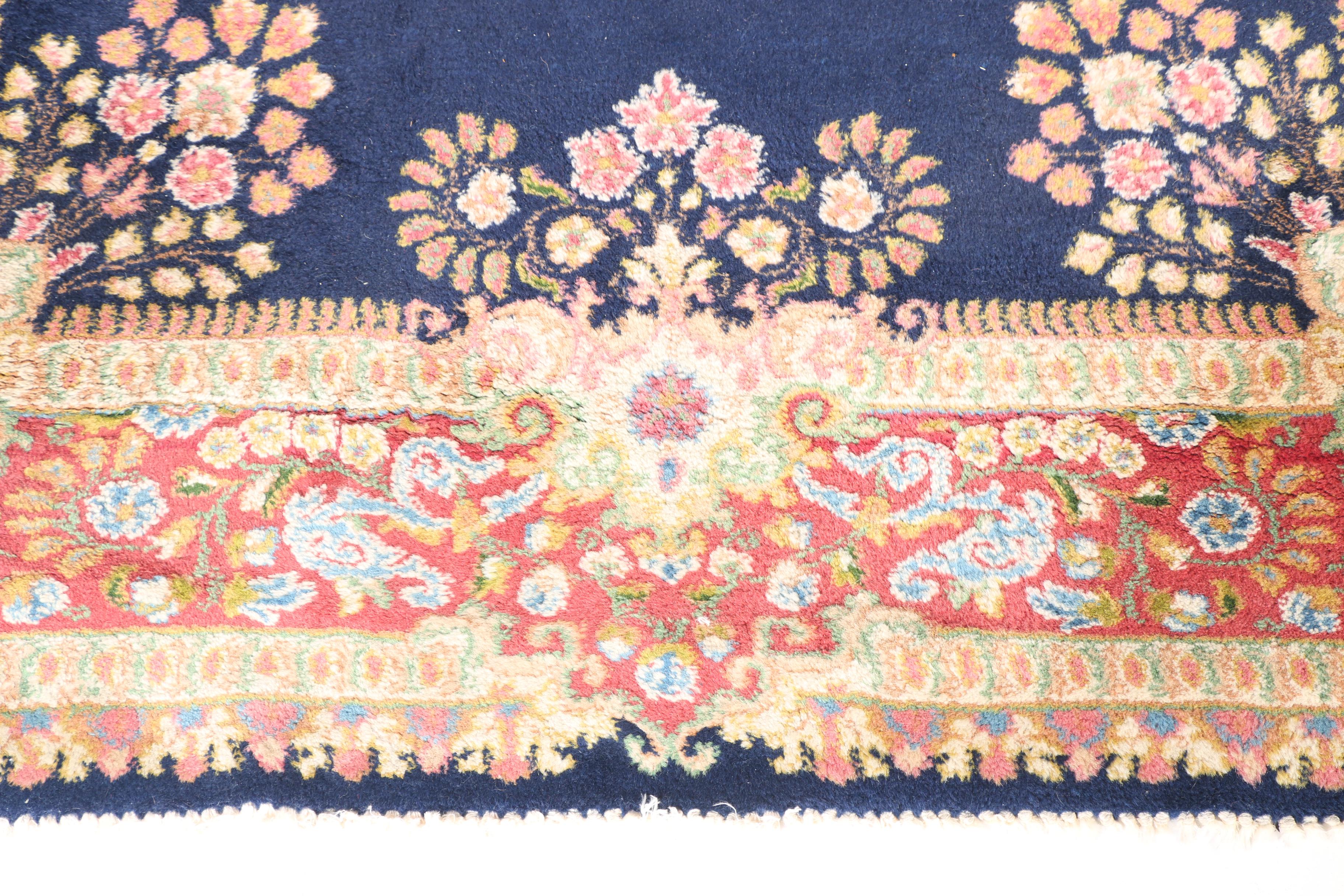 Hand-Knotted Kerman Area Rug