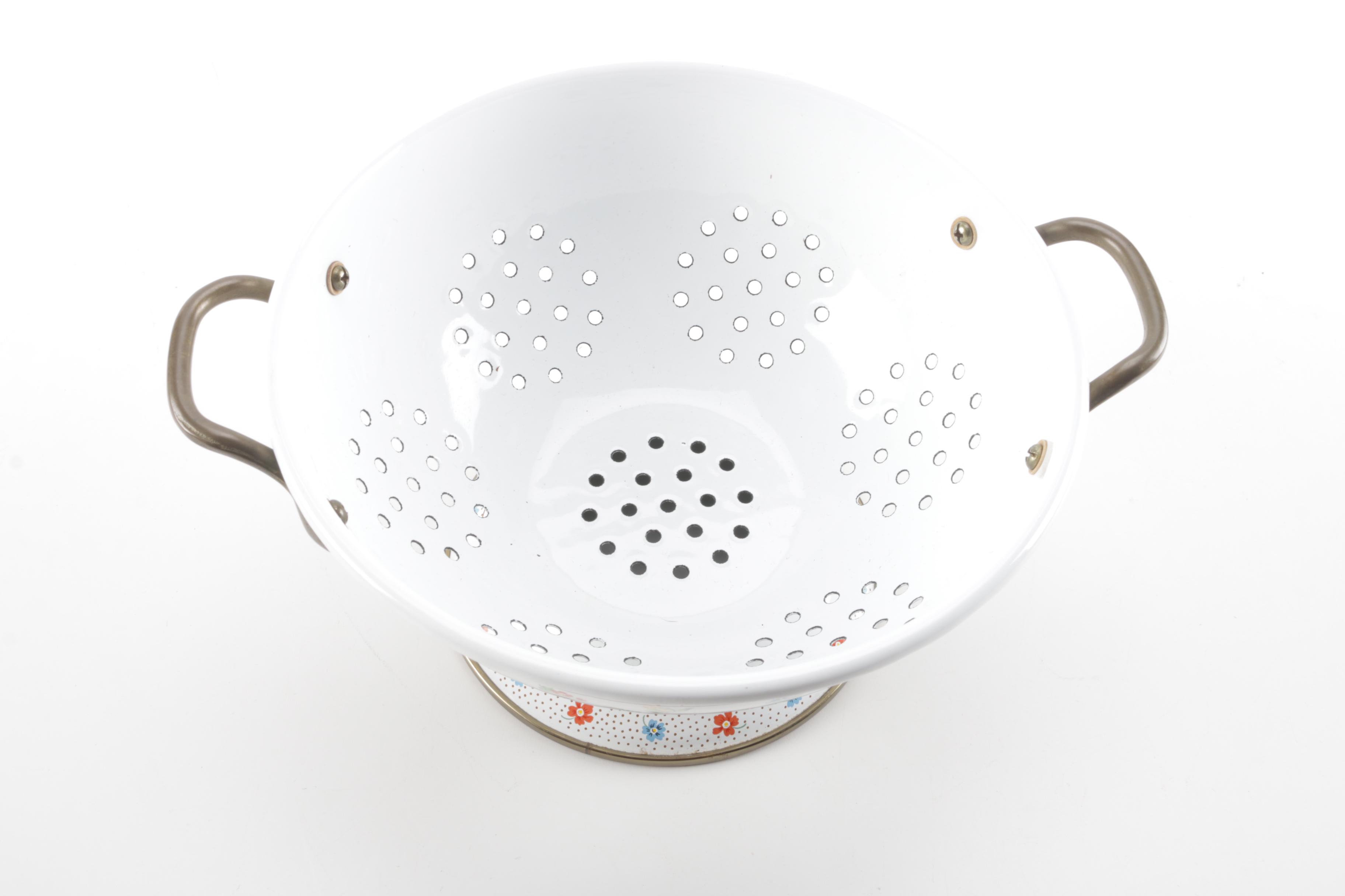 Vintage M.Kamenstein Floral Colander