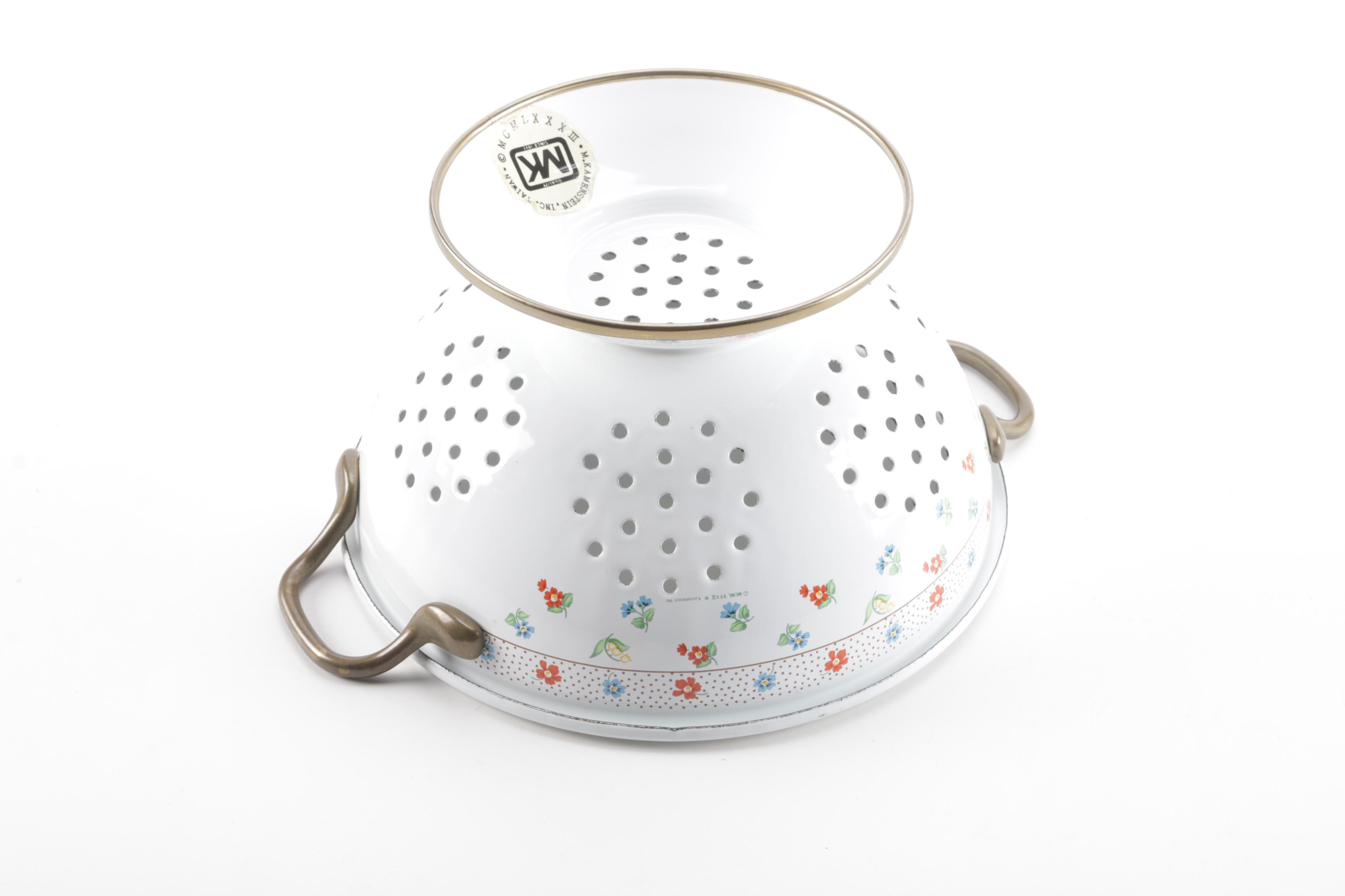 Vintage M.Kamenstein Floral Colander