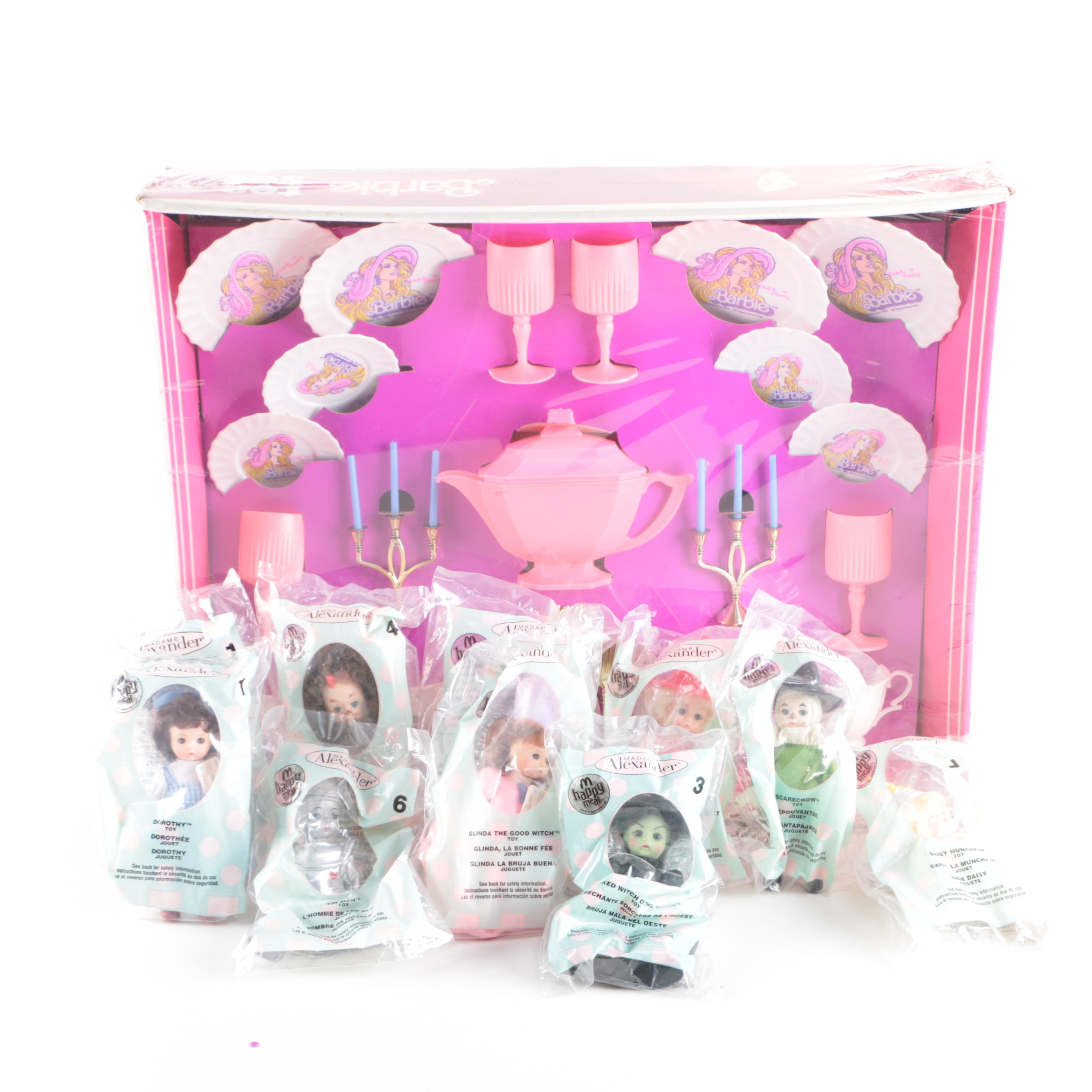 Barbie Tea Set and Madame Alexander Happy Meal Toys